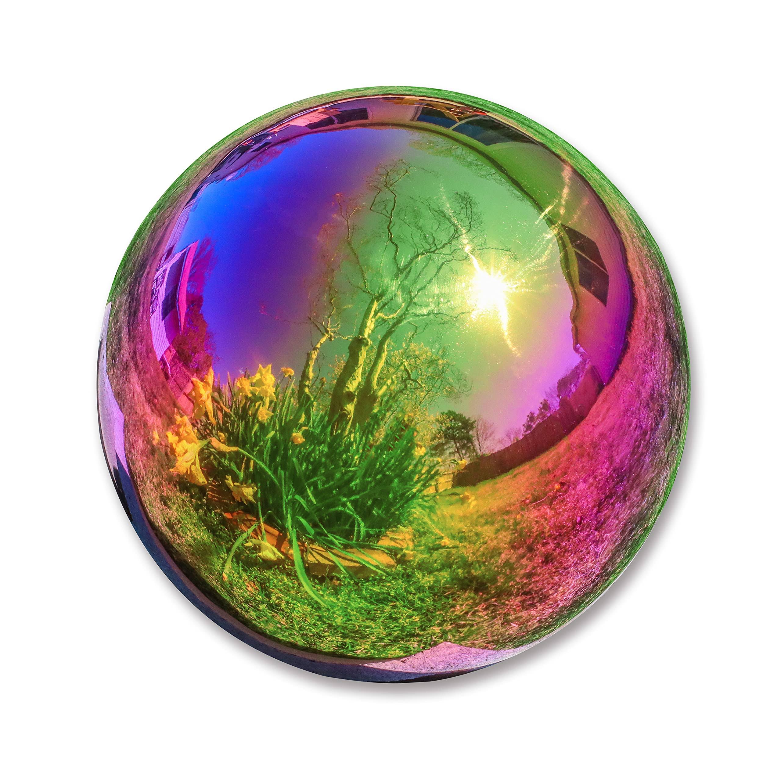 Trademark Innovations Rainbow 10 in. Gazing Mirror Ball - Stainless Steel