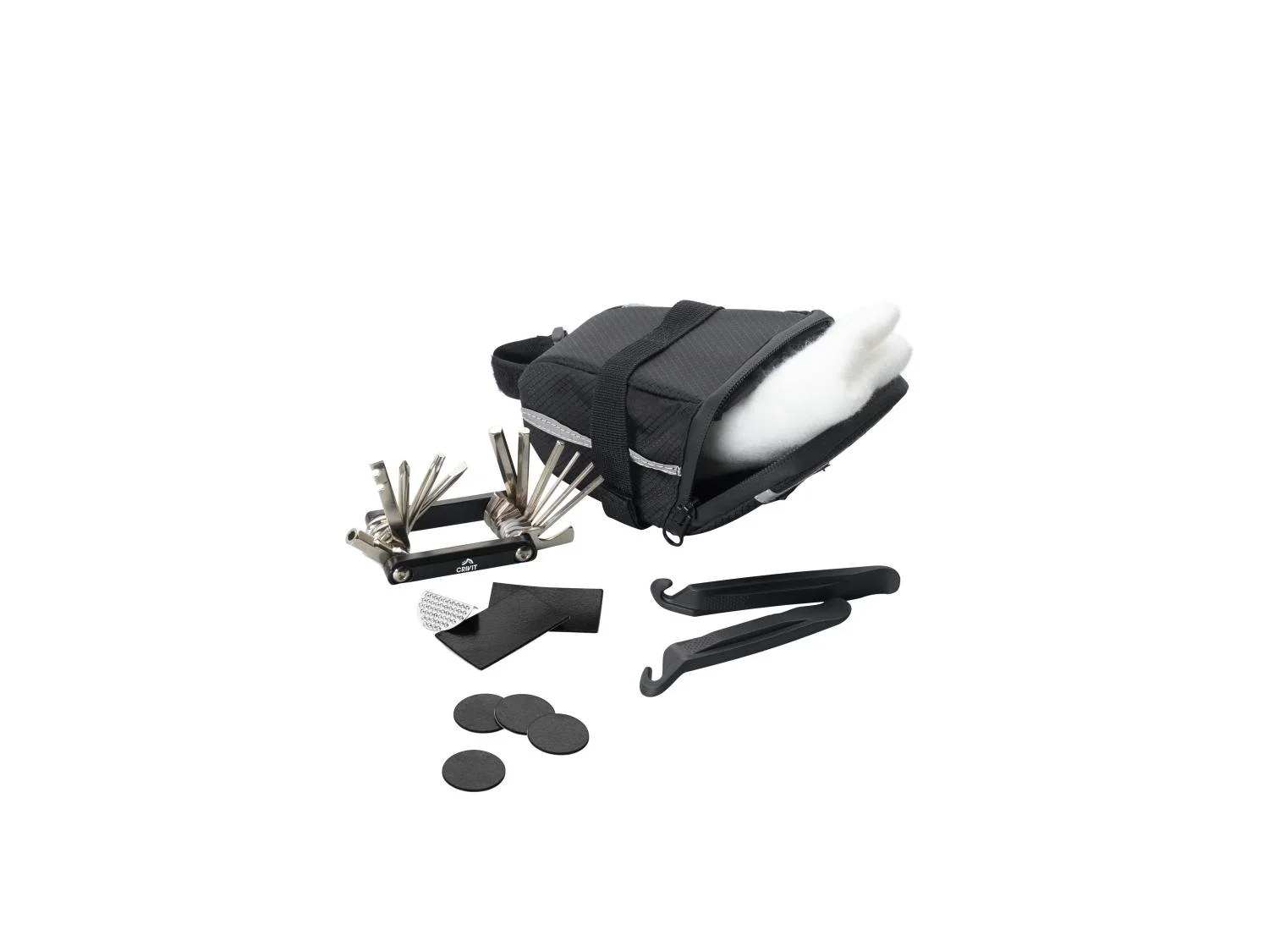CRIVIT Outil multifonction pour vlo, sacoche de selle avec outils ou mini-pompe  manomtre