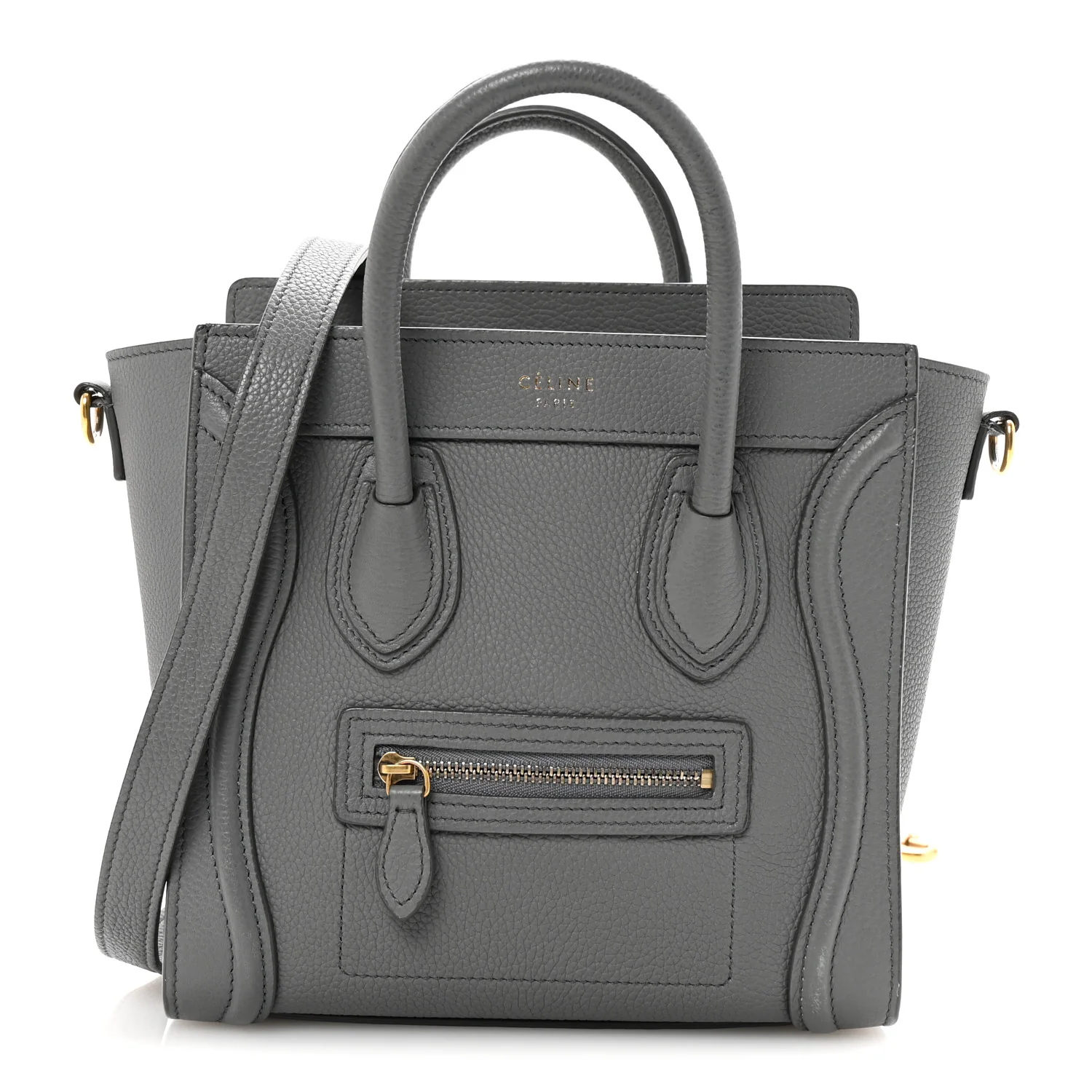 Baby Drummed Calfskin Nano Luggage Kohl