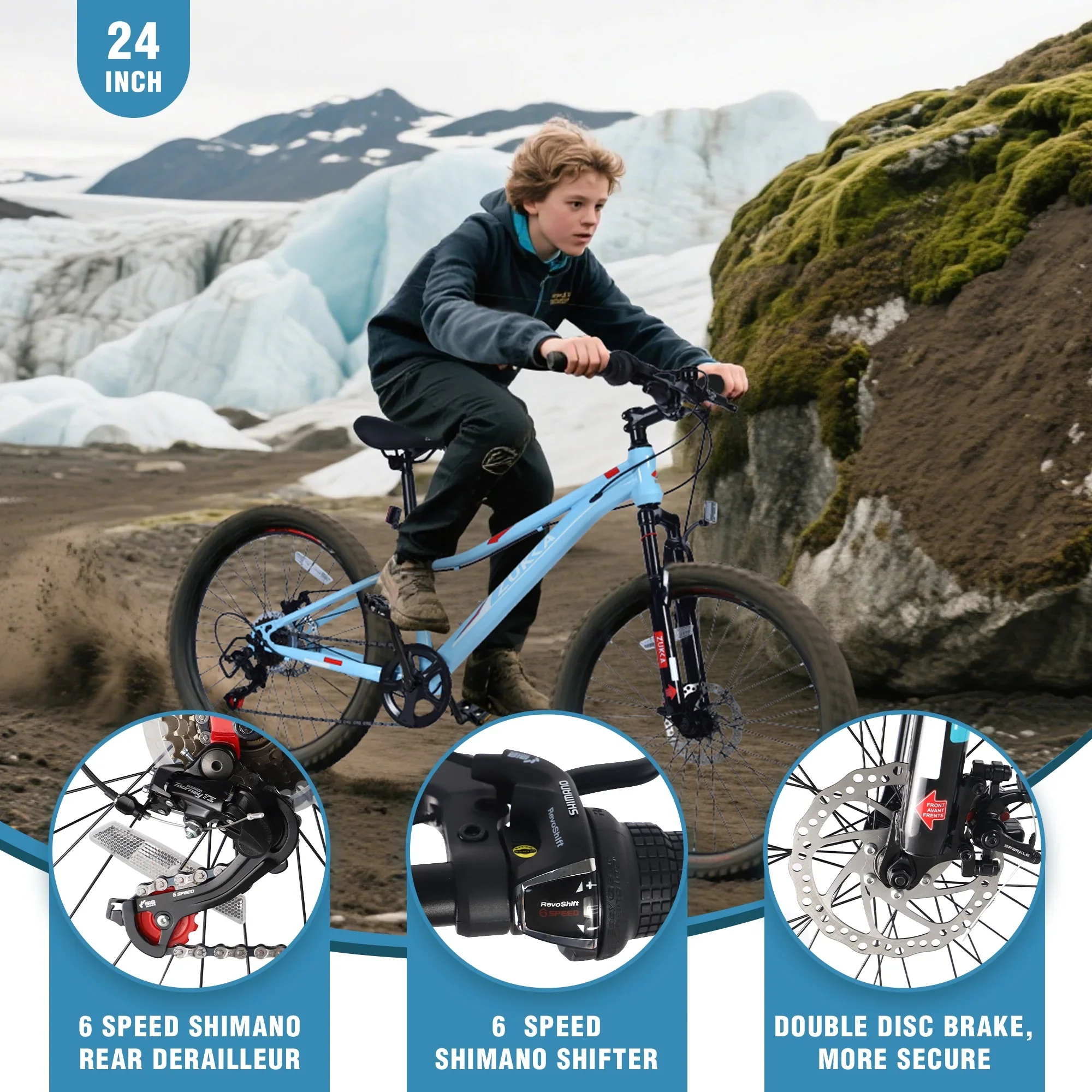 24“/26 Mountain Bike for Women - 21-Speed, Dual Disc Brakes, Front Suspension, All-Terrain Tires, 85% Pre-Assembled Carbon Steel Frame Bicycle
