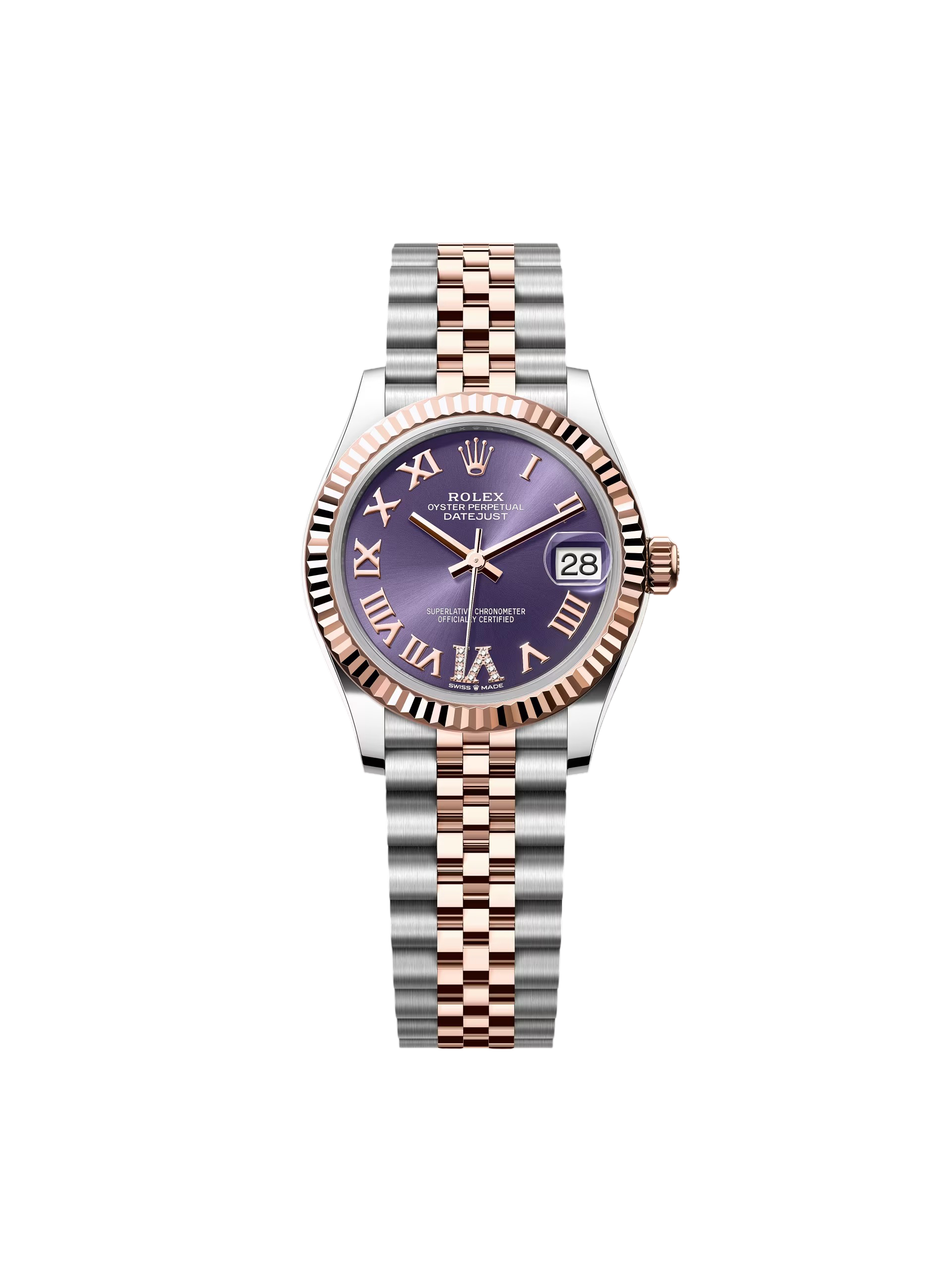【Super Clone】RLX Datejust m278271-0019/0020 Aubergine 31mm Dial Oyster Bracelet Watch