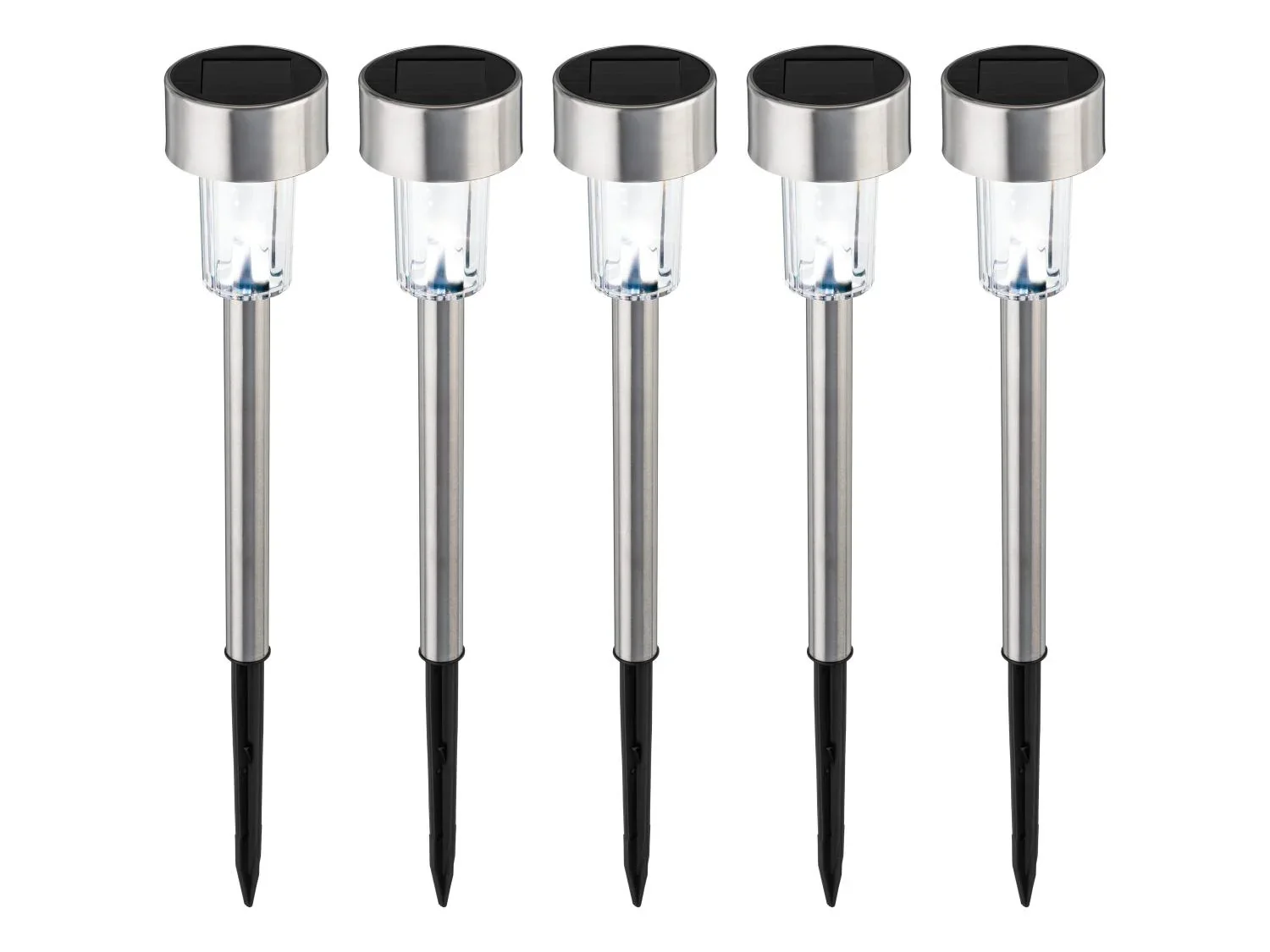 LIVARNO Lot de 5 balises solaires  LED