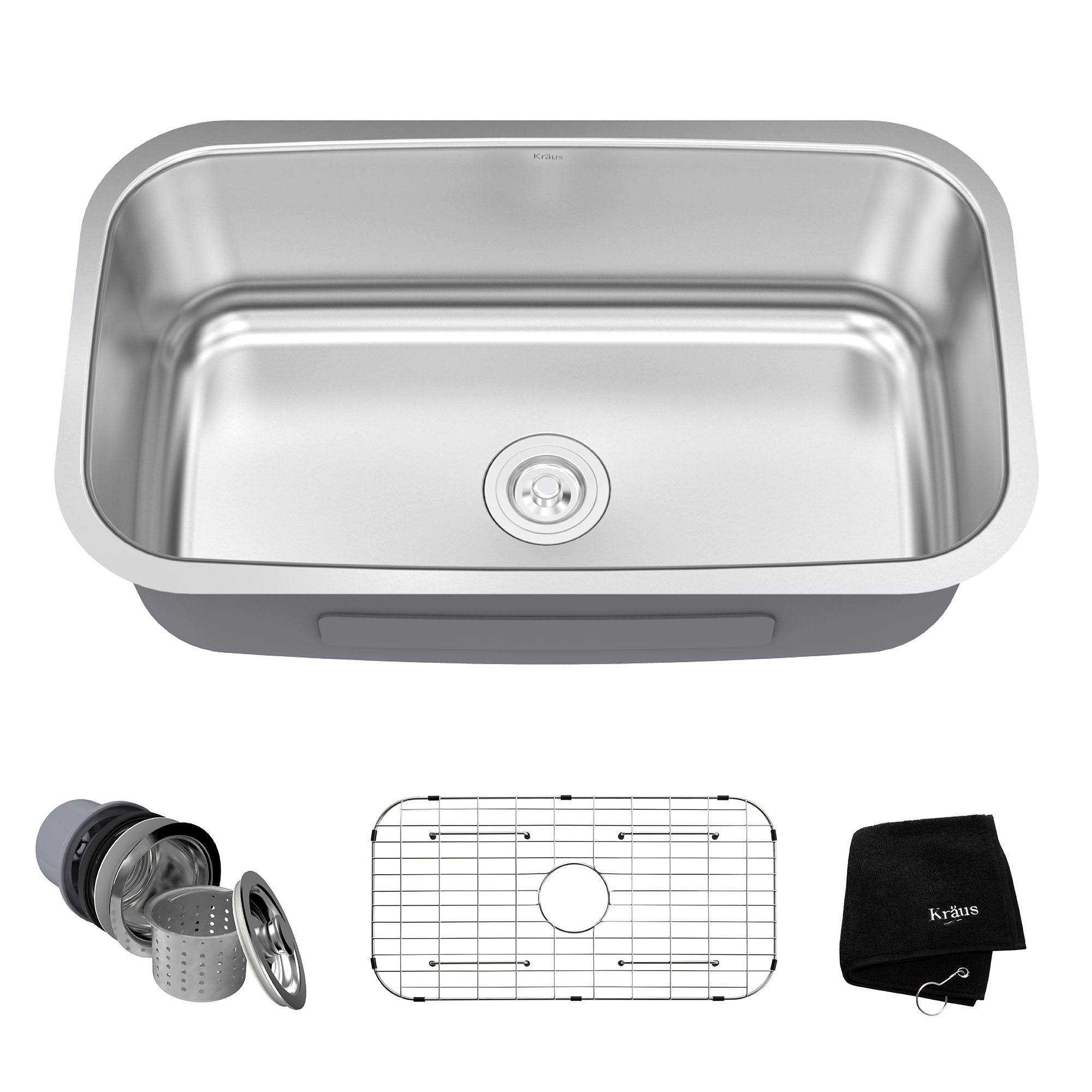 Kraus Stainless Steel Single Bowl Undermount Kitchen Sink