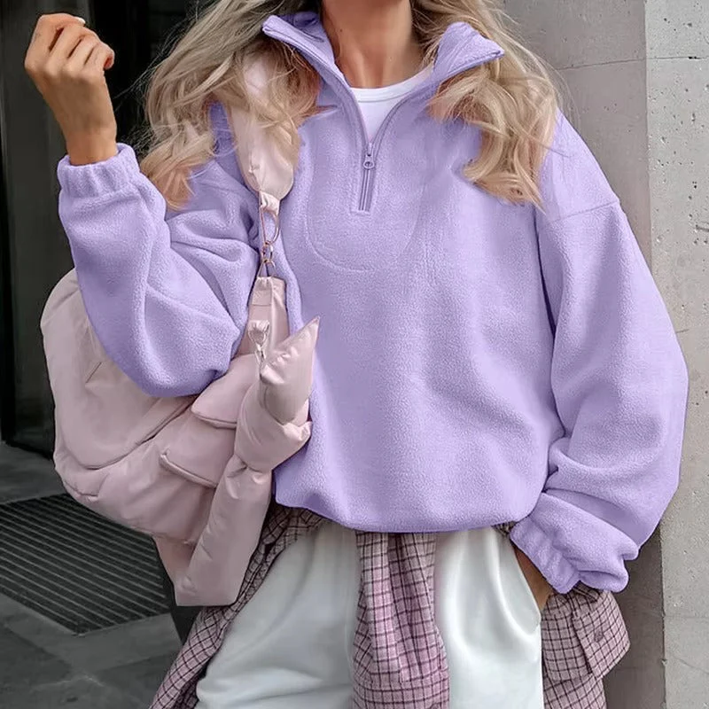 Sweat à capuche rose pâle pour femme