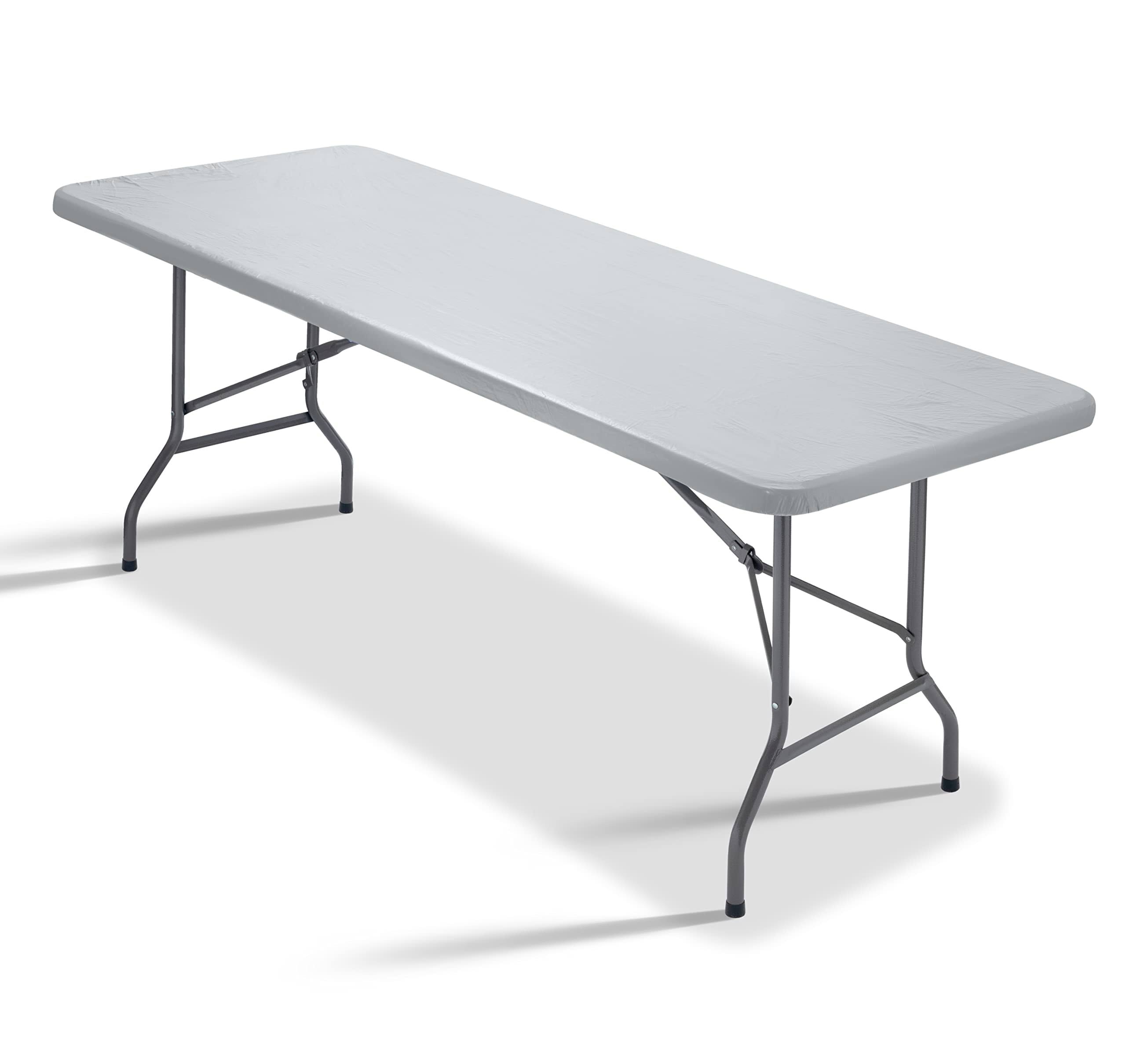 Sorfey Tablecloth -Fitted with Elastic, Vinyl with Flannel Back, Fits for Table 30
