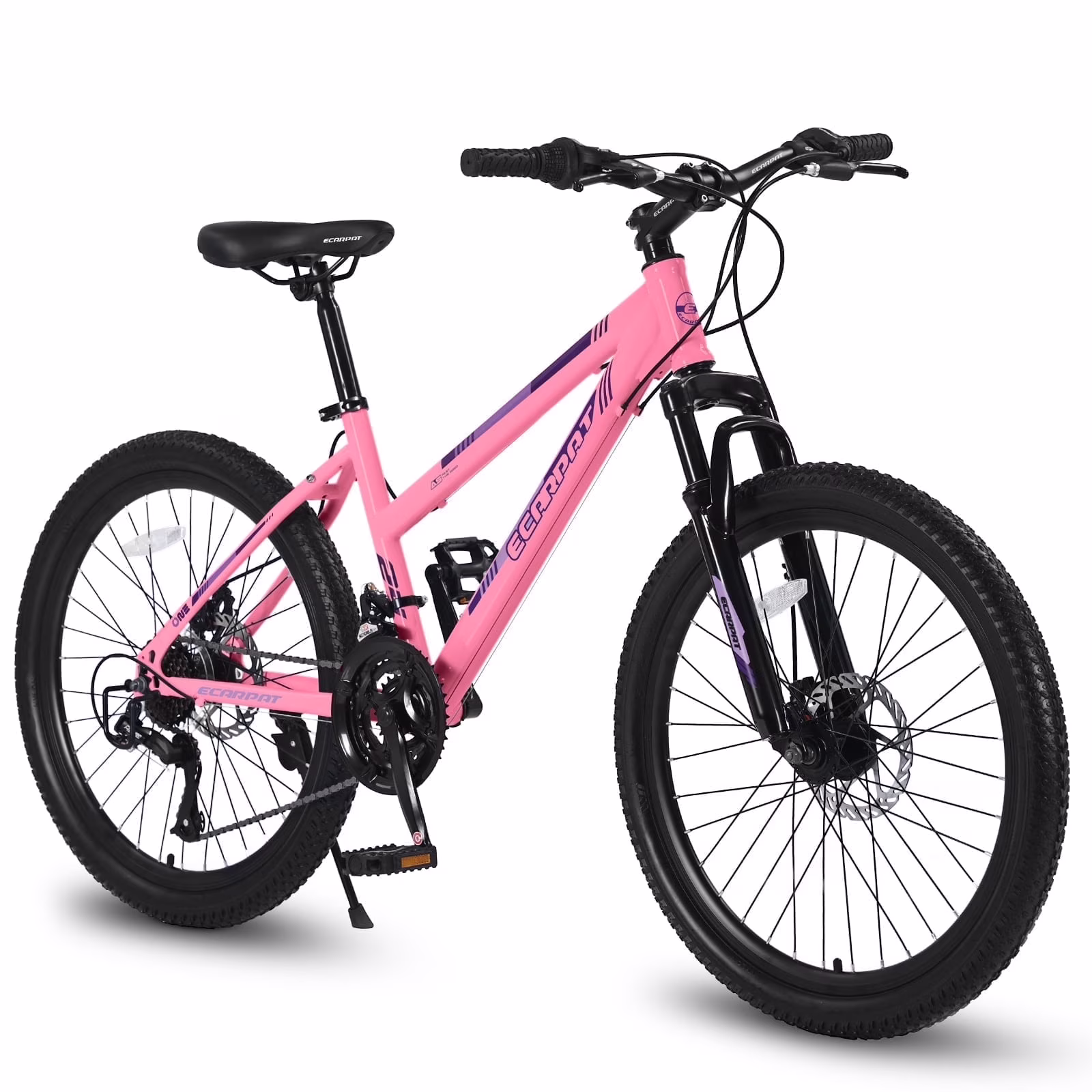 Ecarpat 26 in Mountain Bike Adults Womens Mountain Bicycles with Dual Disc Brakes Shimano 21 - Speed Full Suspension MTB Bicycles for Outdoor Commuting Exercise, Multi Colors