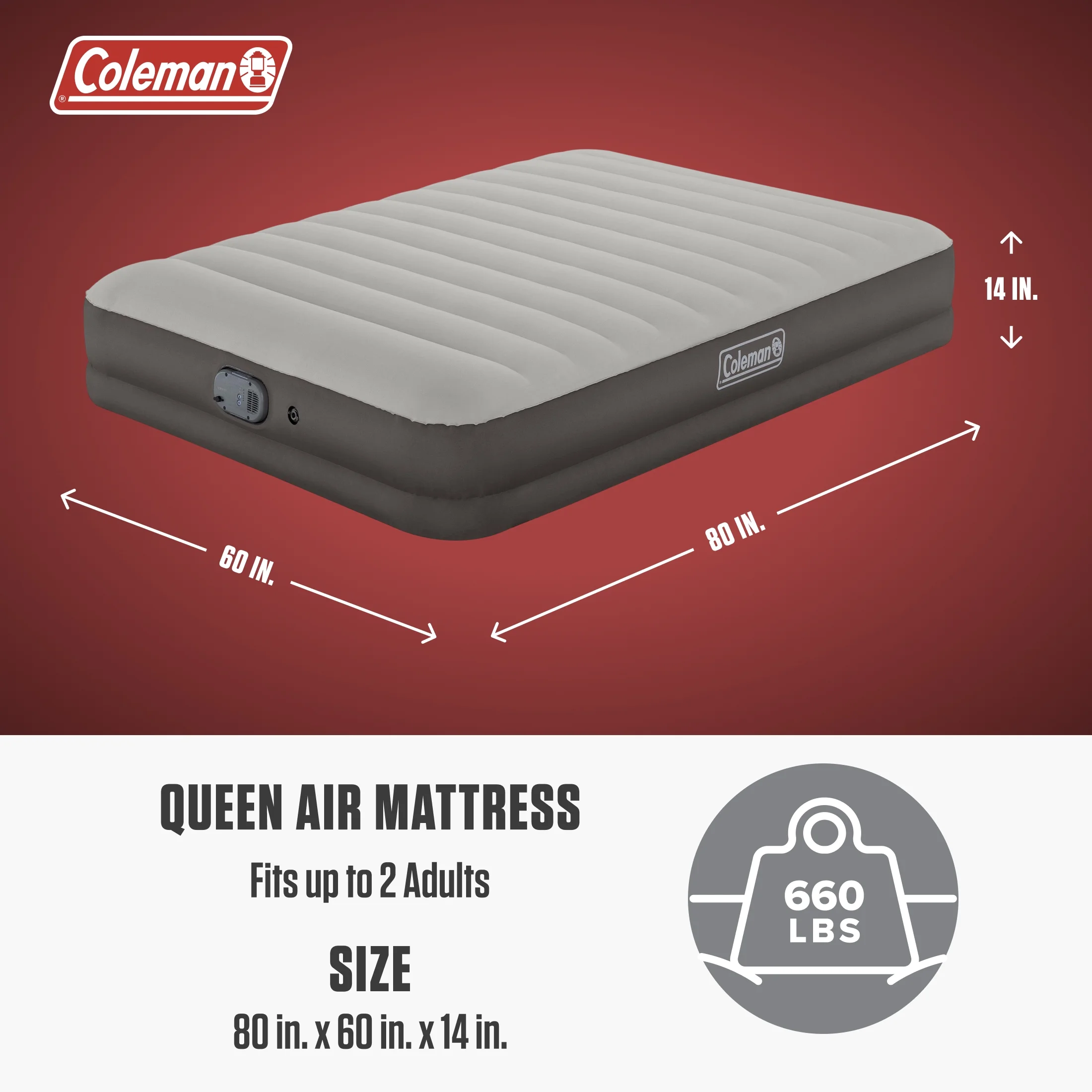Coleman Alwayzaire Tough Guard Air Mattress Queen 14