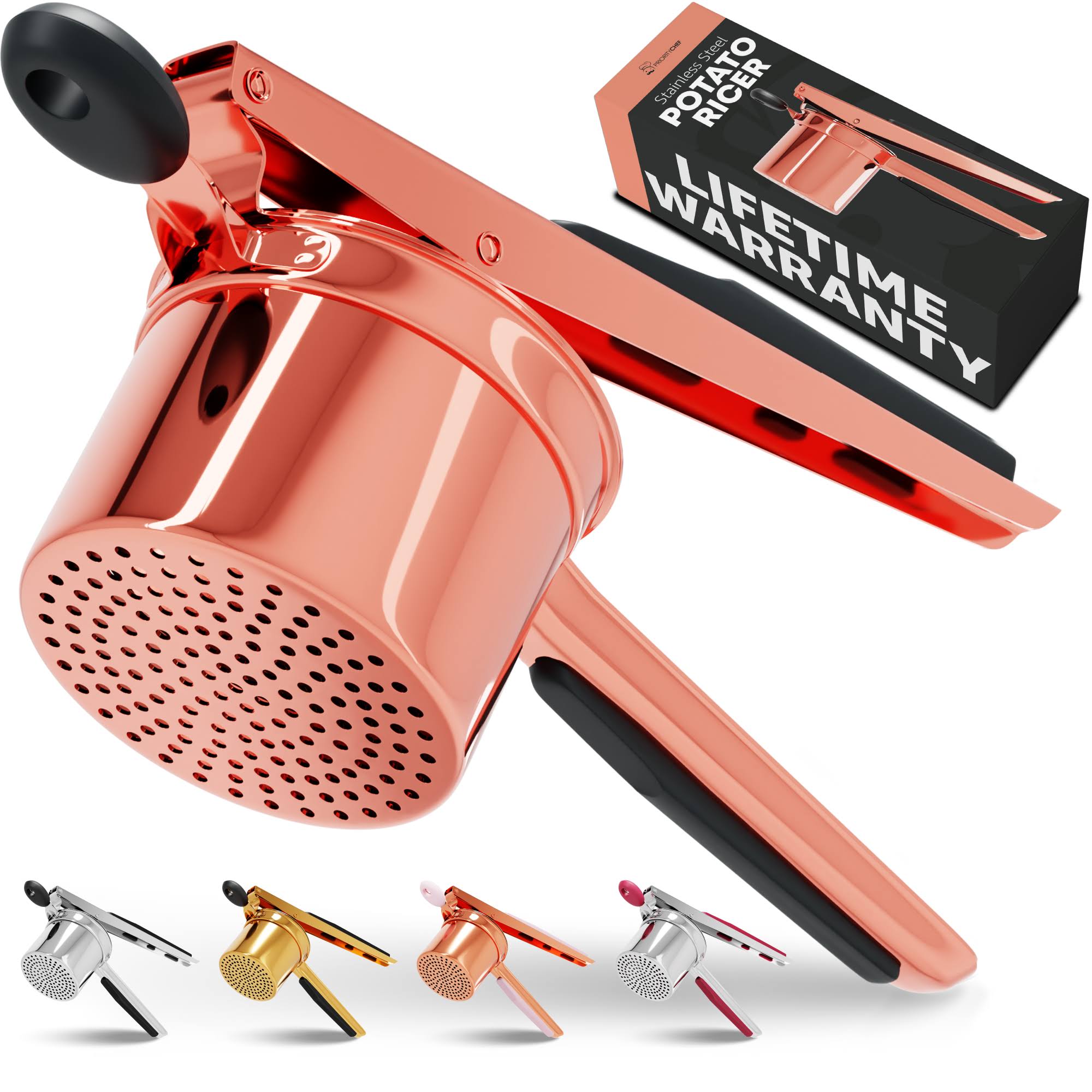 Potato Ricer and Masher for Your Kitchen Rosegold Black