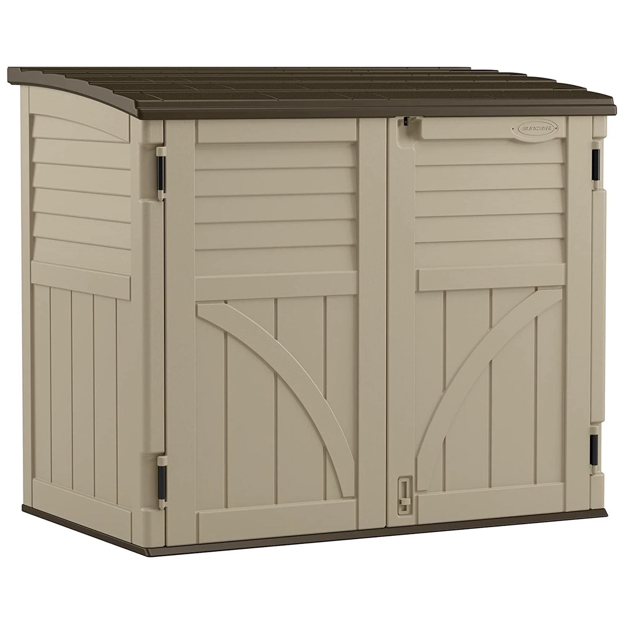34 Cubic ft Horizontal Compact Outdoor Storage Shed, Sand(Brown)