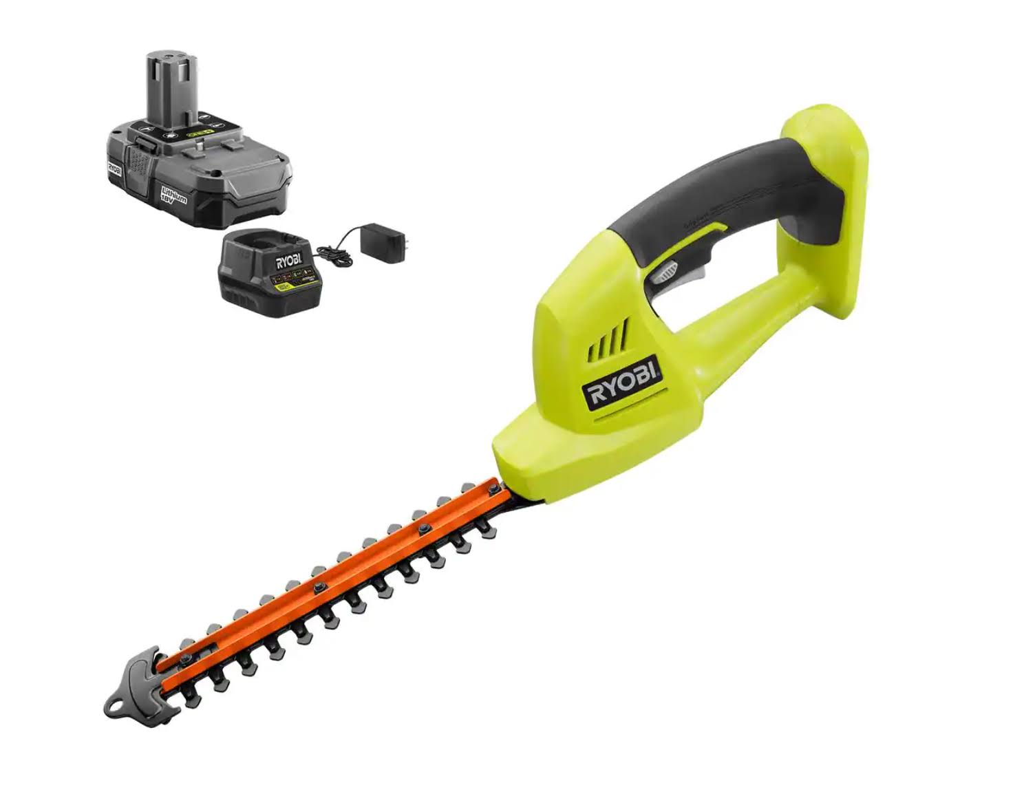 Ryobi P2970VNM ONE+ 18V Cordless Battery Shrubber Trimmer with 1.5 Ah Battery and Charger