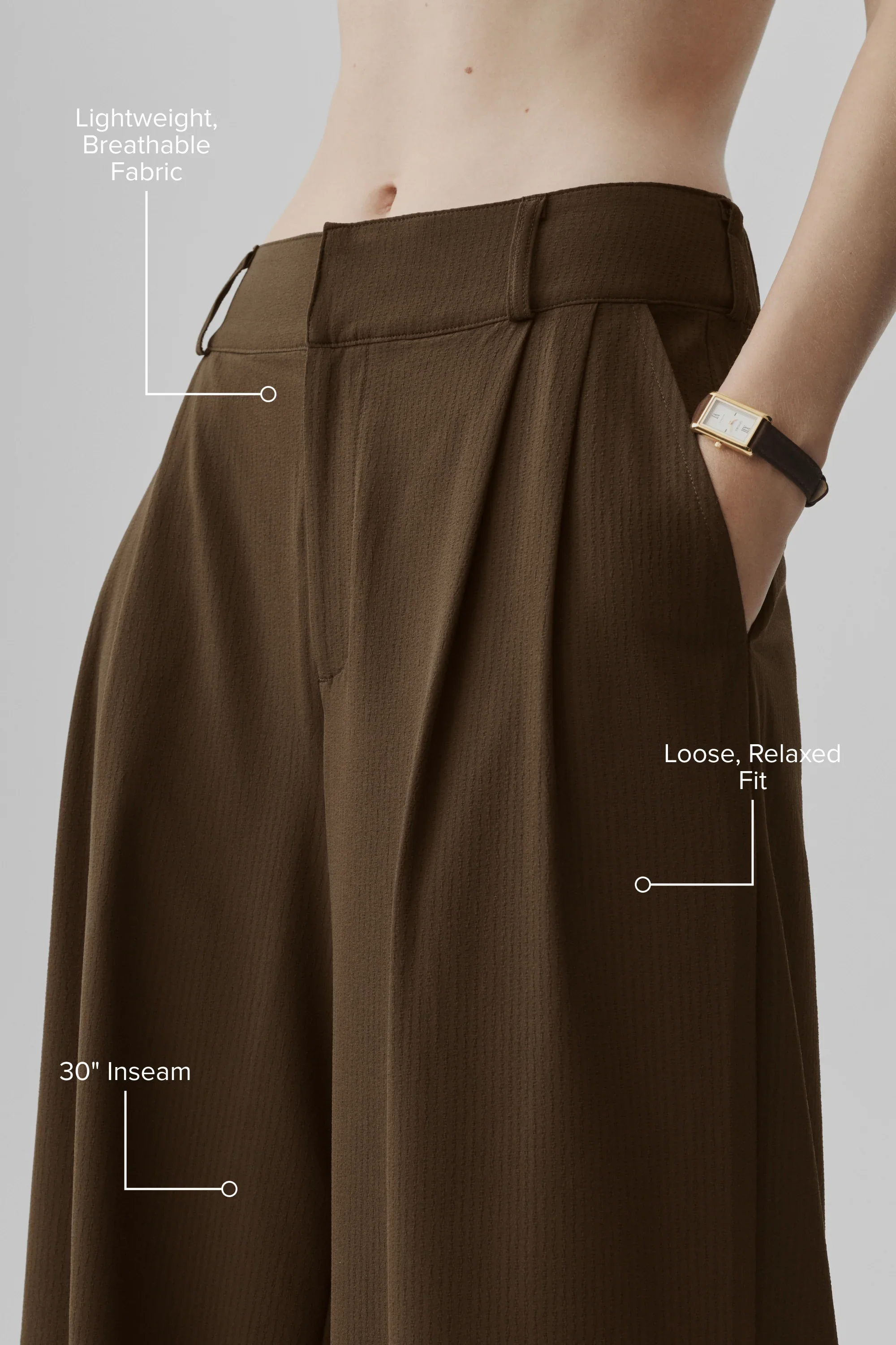 High-Waist Dreamscape Trouser (Regular) - Espresso