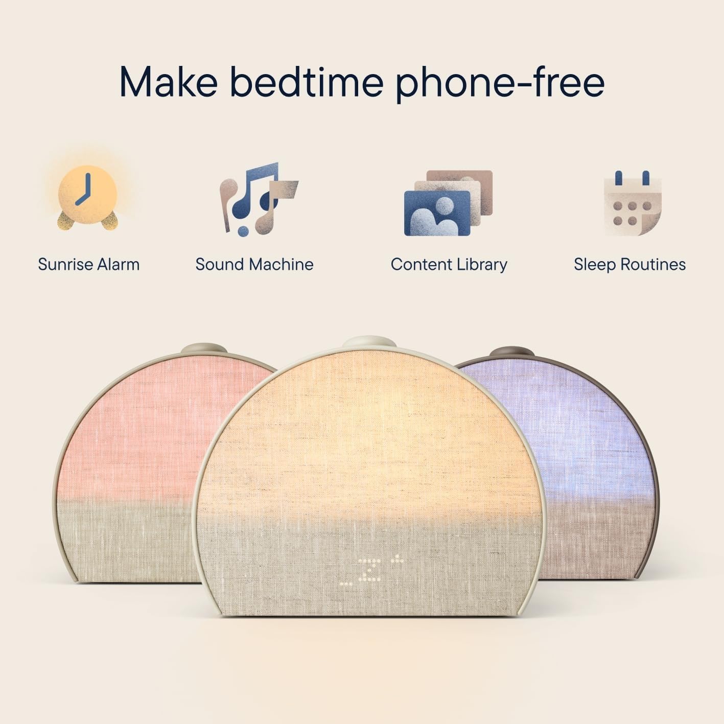 Hatch Restore 3 Sunrise Alarm Clock & Sound Machine, Smart Light (Putty)| White noise machine & sunrise alarm light, 80+ sleep sounds, screen-free bedtime routine with meditations via Hatch Sleep App