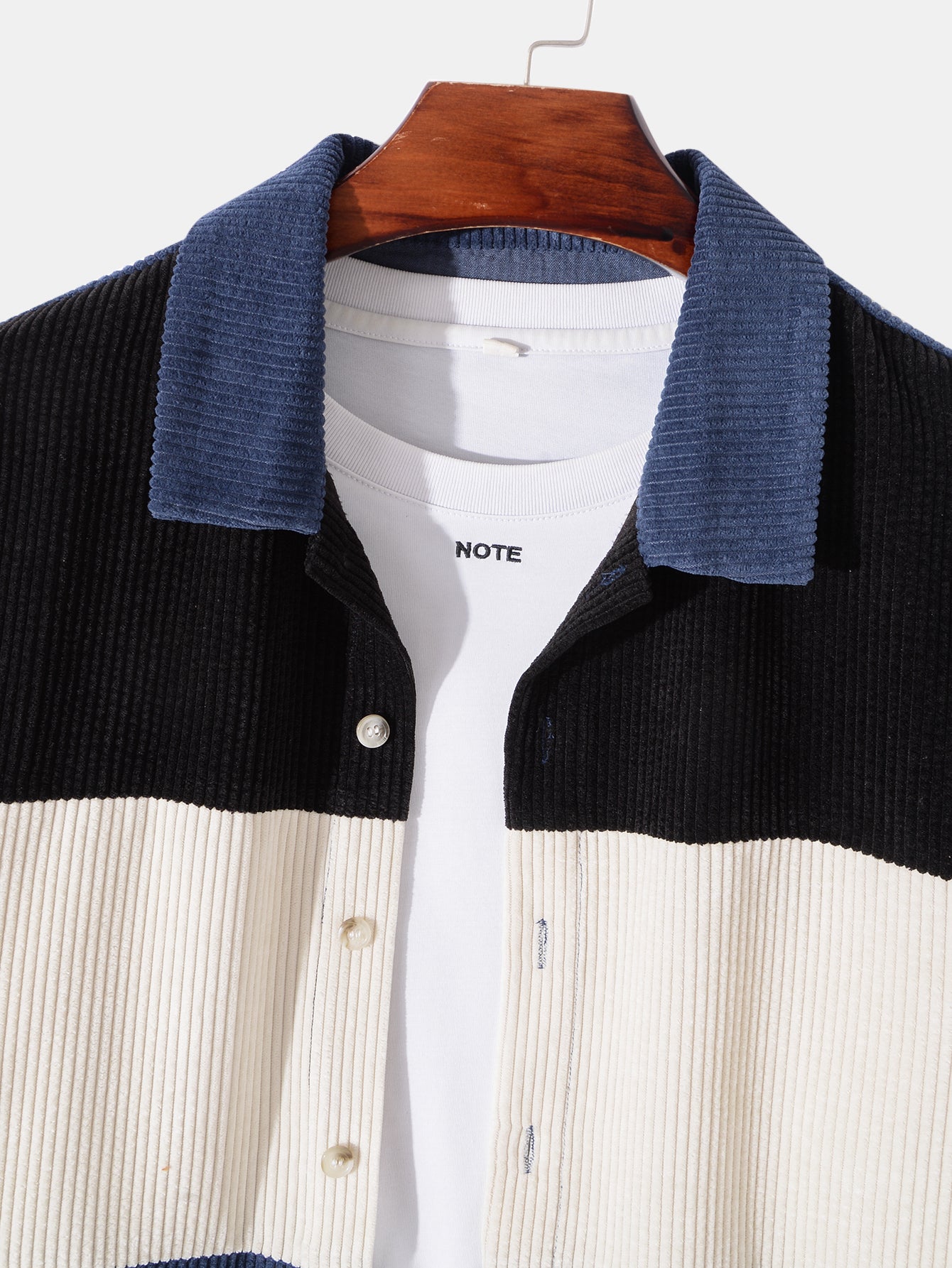Chemise en velours côtelé patchwork