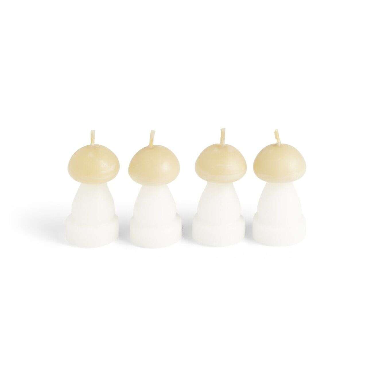 Bougie champignon blanc et jaune 6H x4