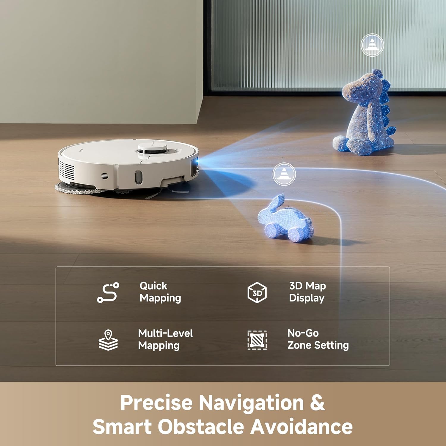 DREAME L40 Ultra Gen 2 Robot Vacuum and Mop with 25,000Pa Suction, Extendable Side Brush and Mop, All-in-One Self-Emptying & Cleaning Dock, Voice & App Control, White