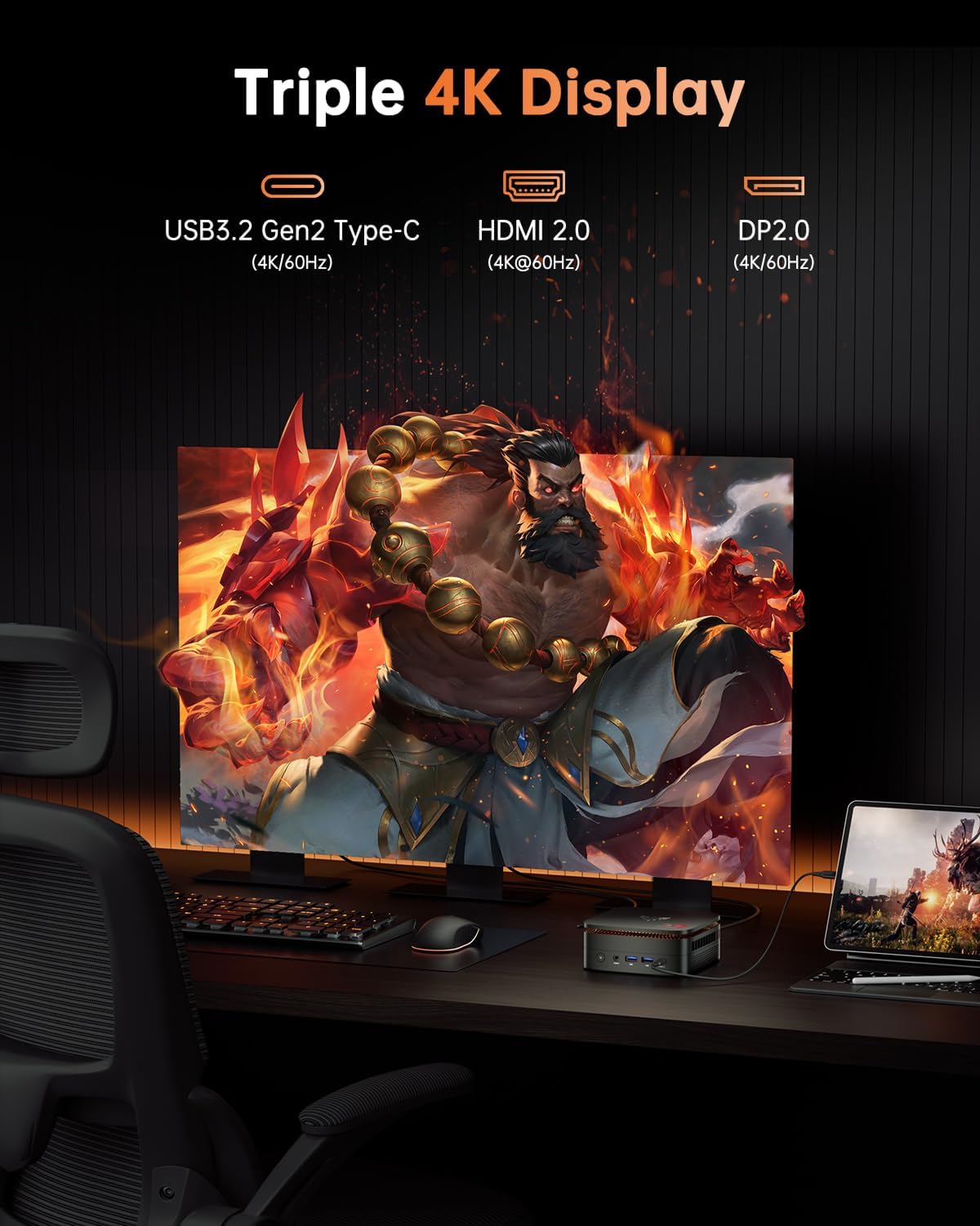 KAMRUI Mini PC  AMD Ryzen 7 6800H Mini Gaming Computers(8C/16T  Max 4.7GHz)  32GB RAM 512GB SSD Micro Desktop Computer  Triple Display  WiFi 6  BT5.2  2.5Gbps LAN  Small PC Office Home