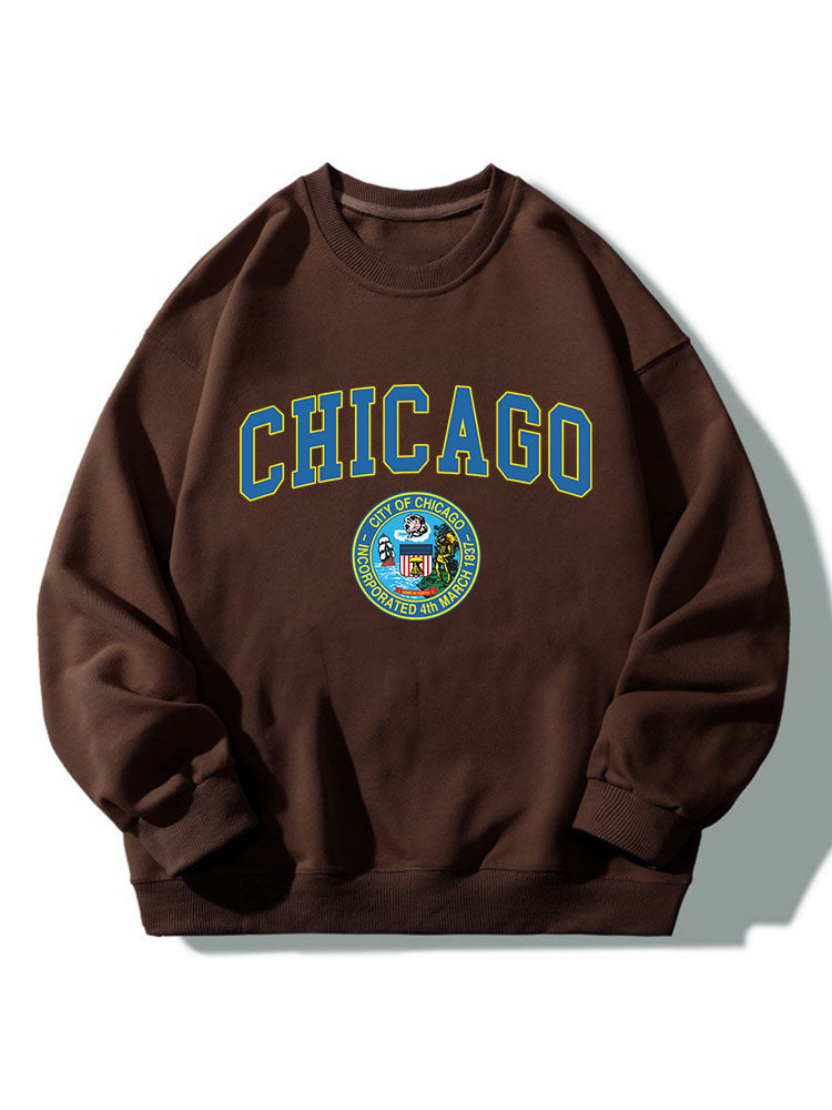 Sweat-shirt décontracté imprimé Chicago