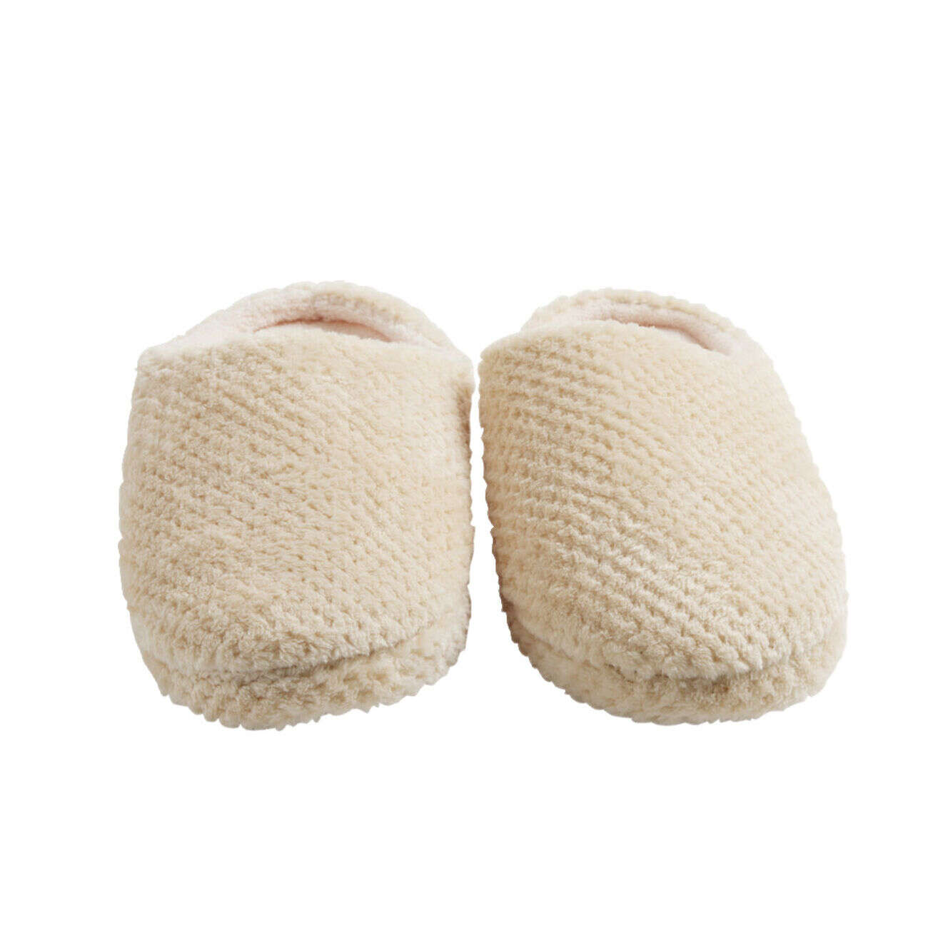 Chaussons mules unisexe blanc crème motif quadrillé T36/37