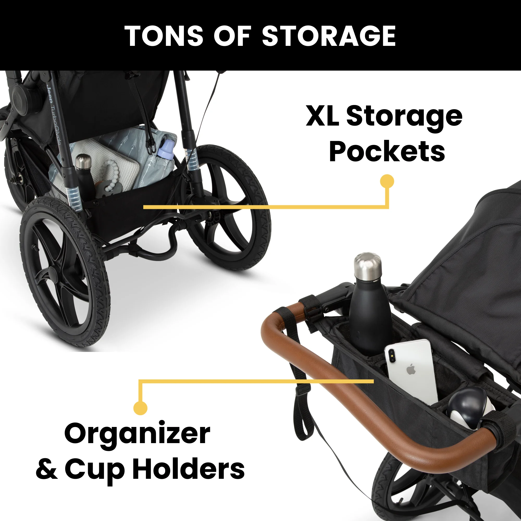 TurboGlyde Jogging Stroller, Black(Black) - Image 10