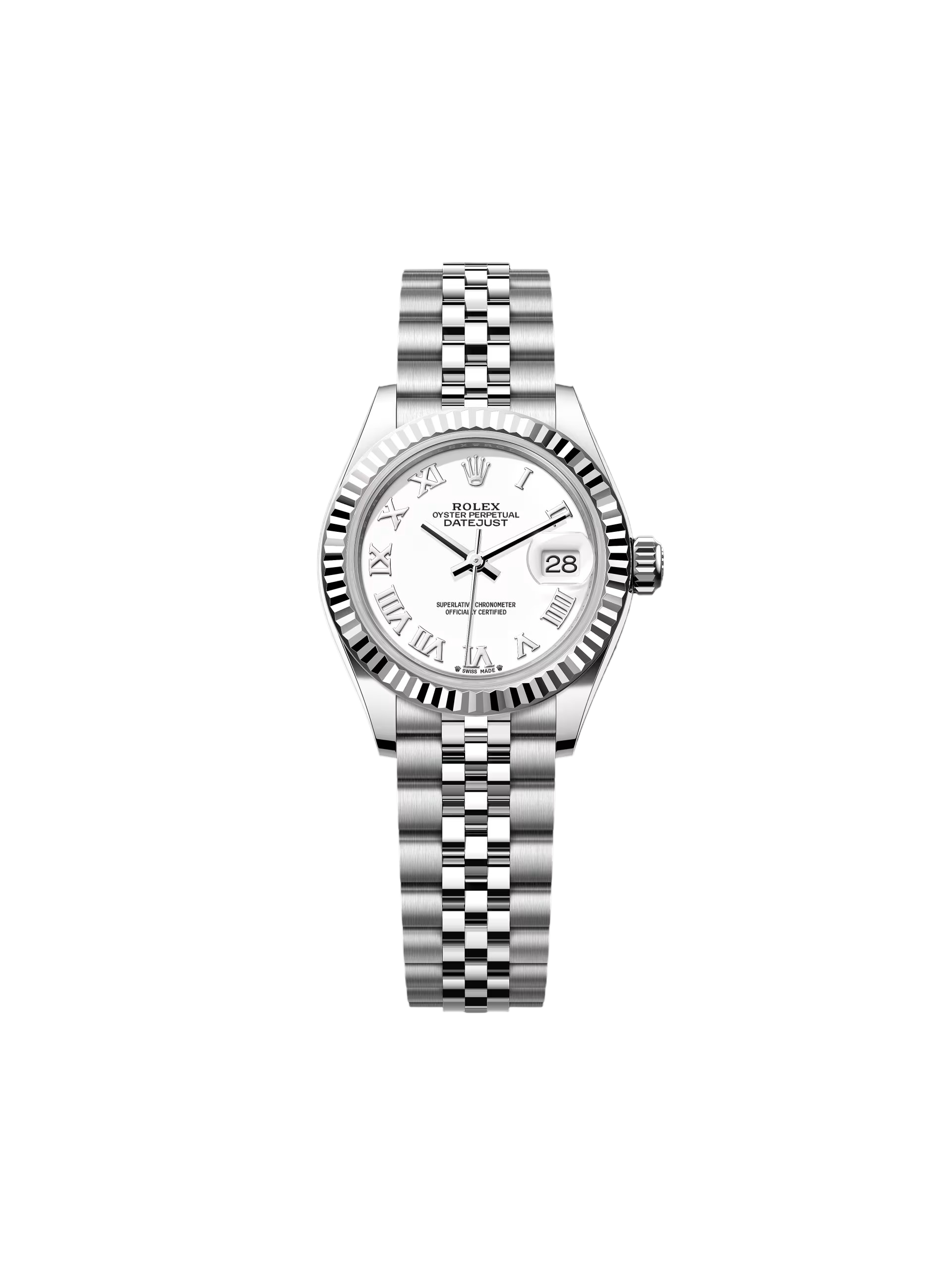 【Super Clone】RLX Lady-Datejust 28mm 279174 White Roman Dial Oyster Bracelet