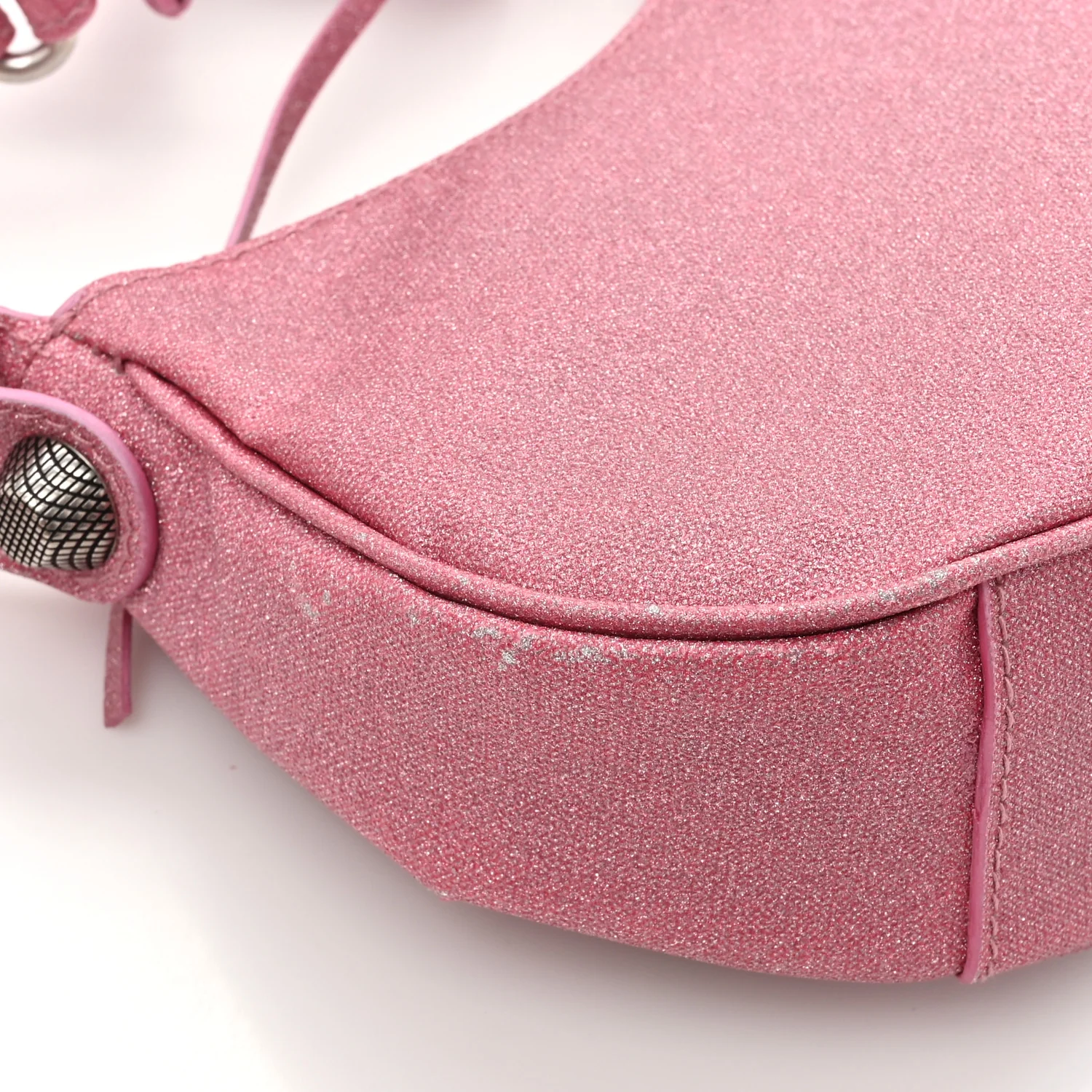 Sparkling Fabric Le Cagole Shoulder Bag XS Sweet Pink