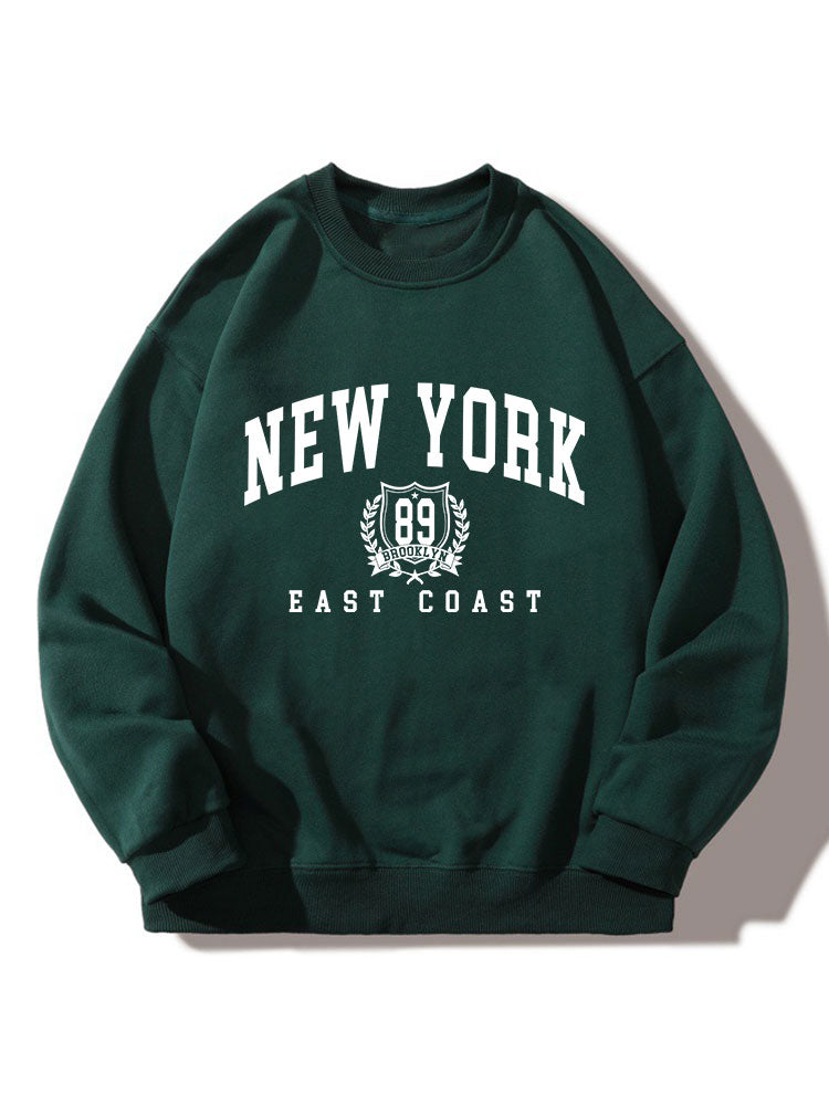 Sweat-shirt décontracté imprimé Côte Est de New York