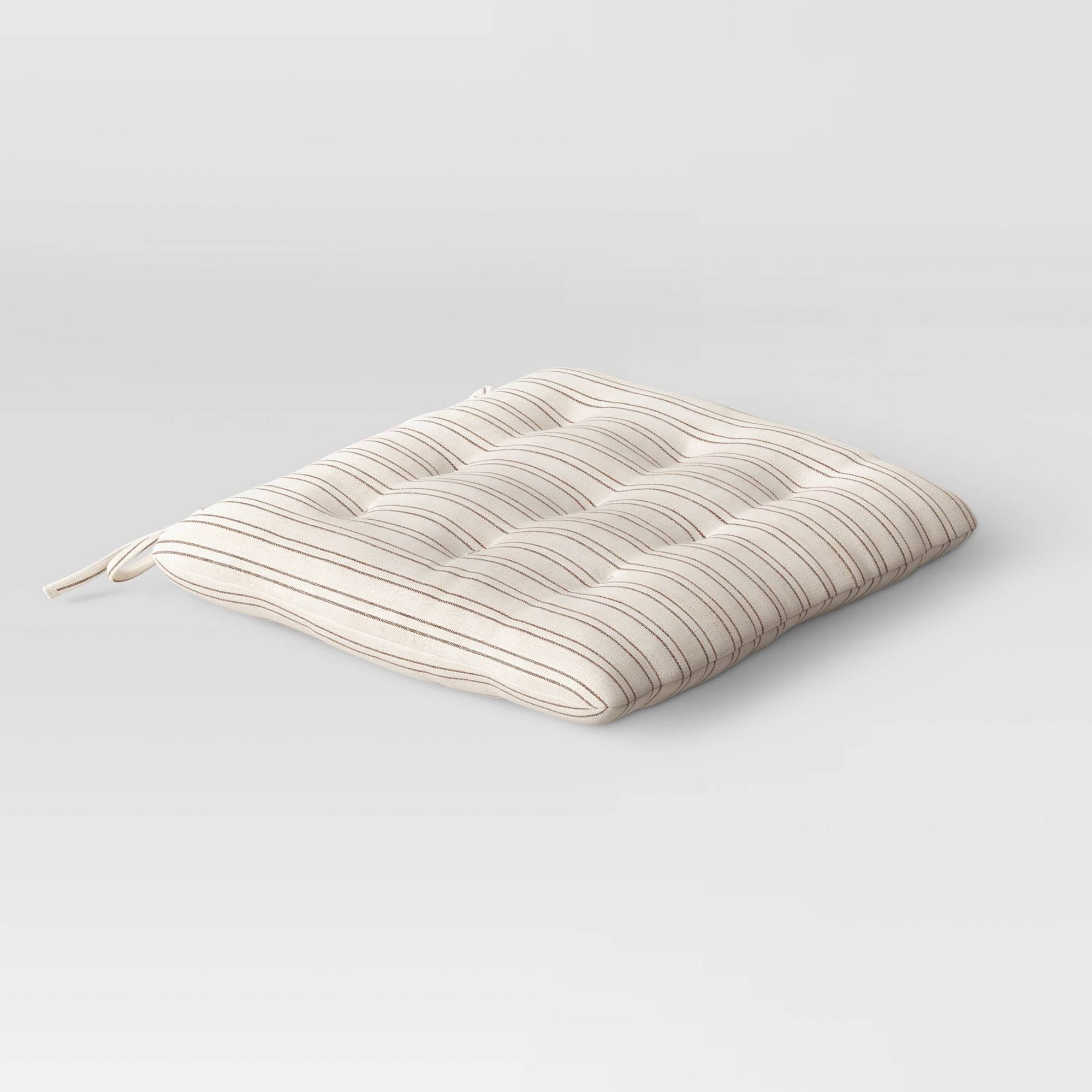 Threshold Cotton Striped Chair Pad Black/Natural Set of 2