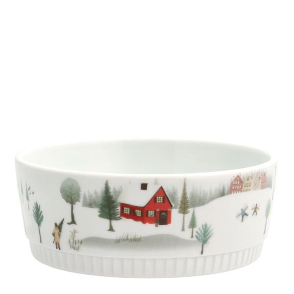 Vinter skål rett kant 14 cm 0,5L Ildfast porselen hvit