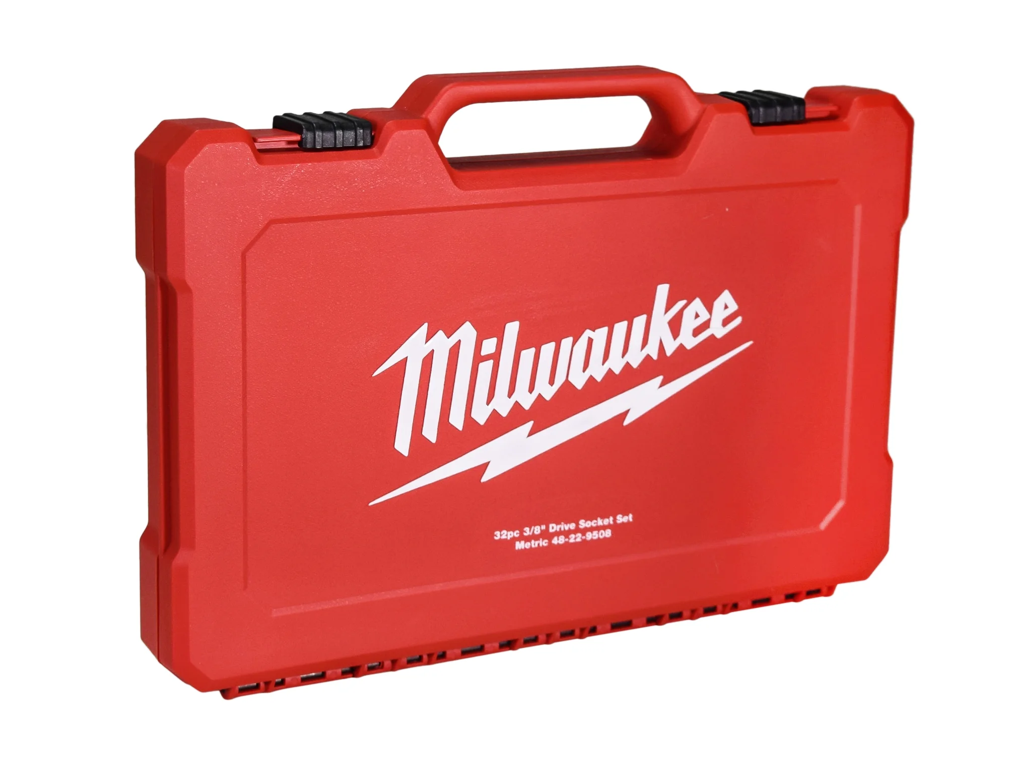 MILWAUKEE 32 - Piece Metric 3/8 In. Drive Ratchet & Socket Set - Slim Profile, 90 - Tooth, Deep & Standard Sockets (48 - 22 - 9508)