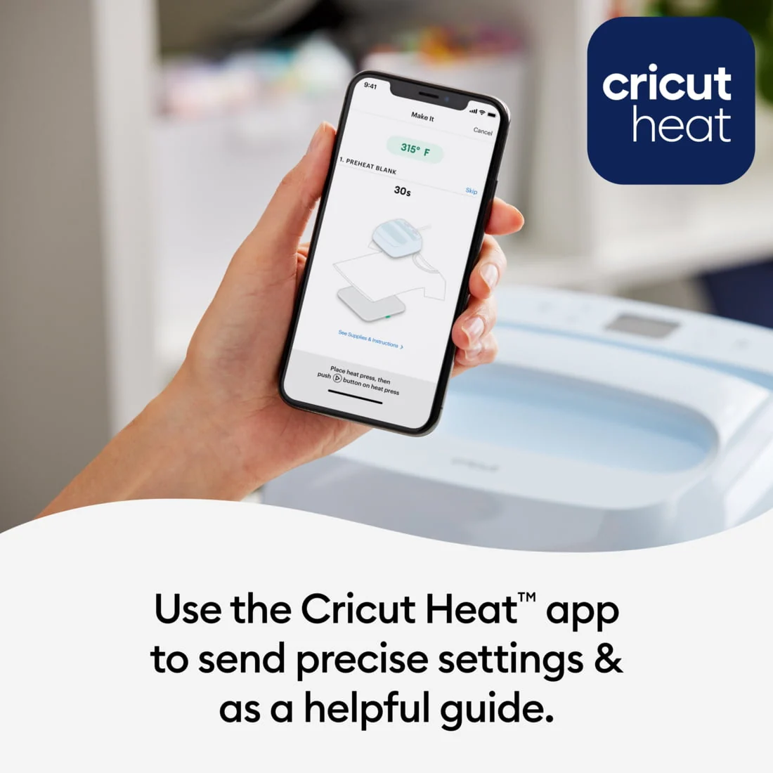 Cricut EasyPress® 3 12 in x 10 in Bluetooth® Enabled Handheld Heat Press Image 4