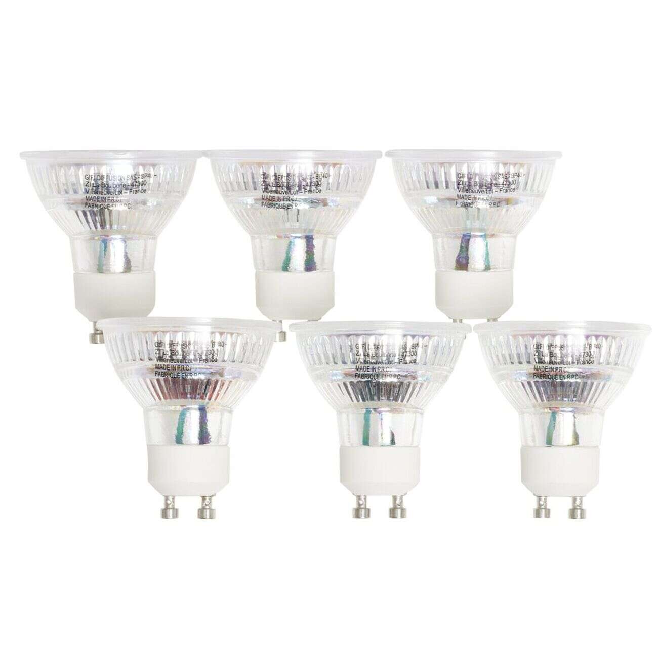 Lot de 6 spots LED en alu GU10 3,6W 450lm