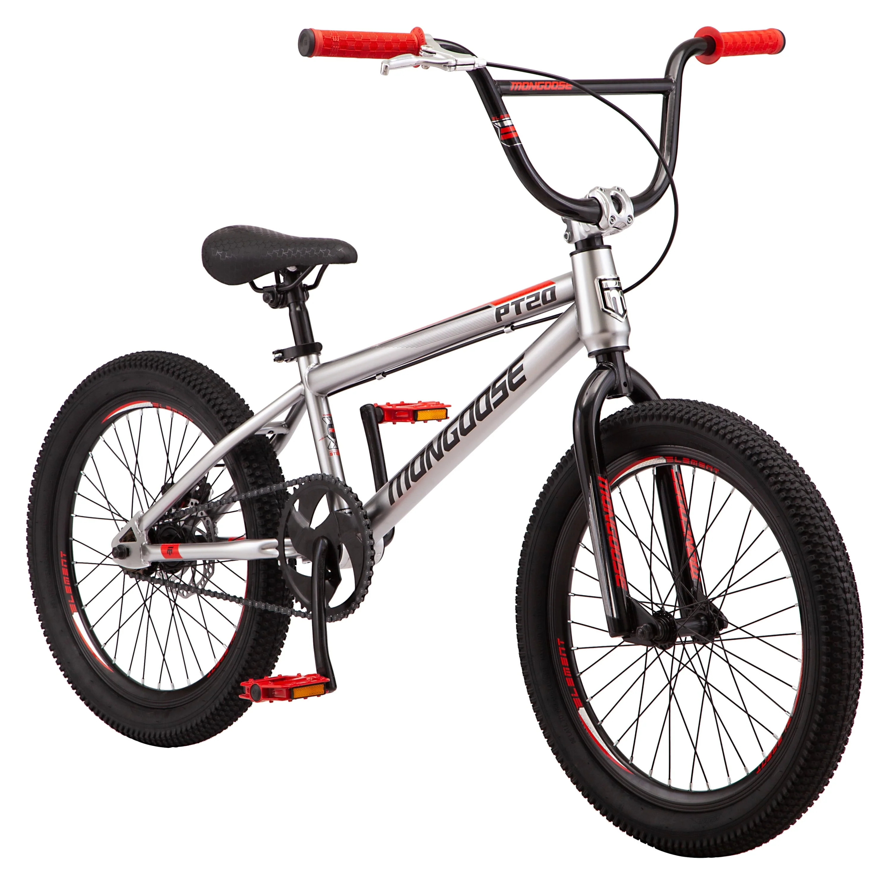 PT20 BMX 20 In. Kids Bike, Single Speed, Boys, Silver / Black