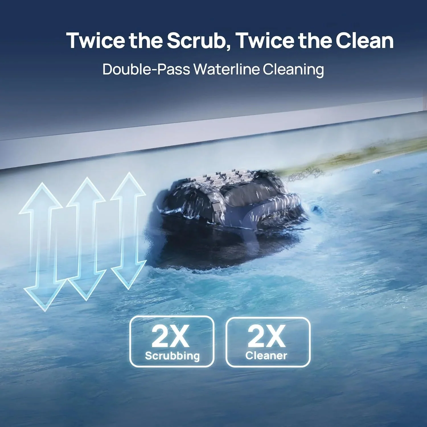 Cordless Robotic Pool Vacuum Cleaner, Smart Surface Parking, Double-pass Waterline Scrubbing, Cleans Floor, Walls, and Waterline, Above &…