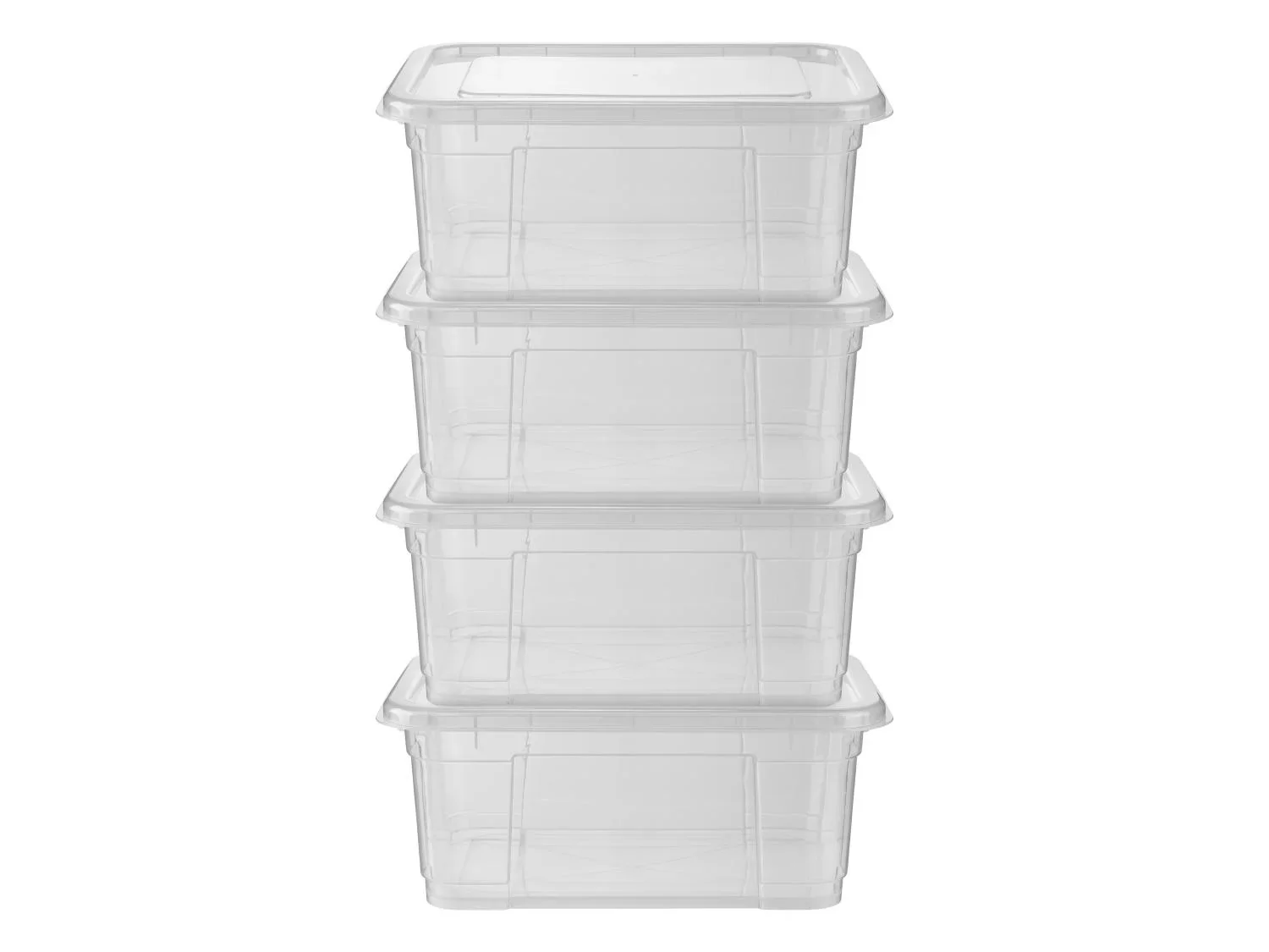 W5 Lot de 4 botes de rangement avec couvercle, 11 l