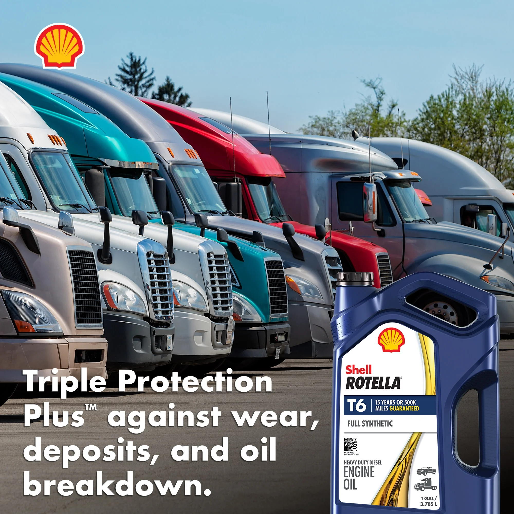 (3 pack) Rotella T6 Full Synthetic 15W-40 Motor Oil, 1 Gallon (3 Pack) - Image 7