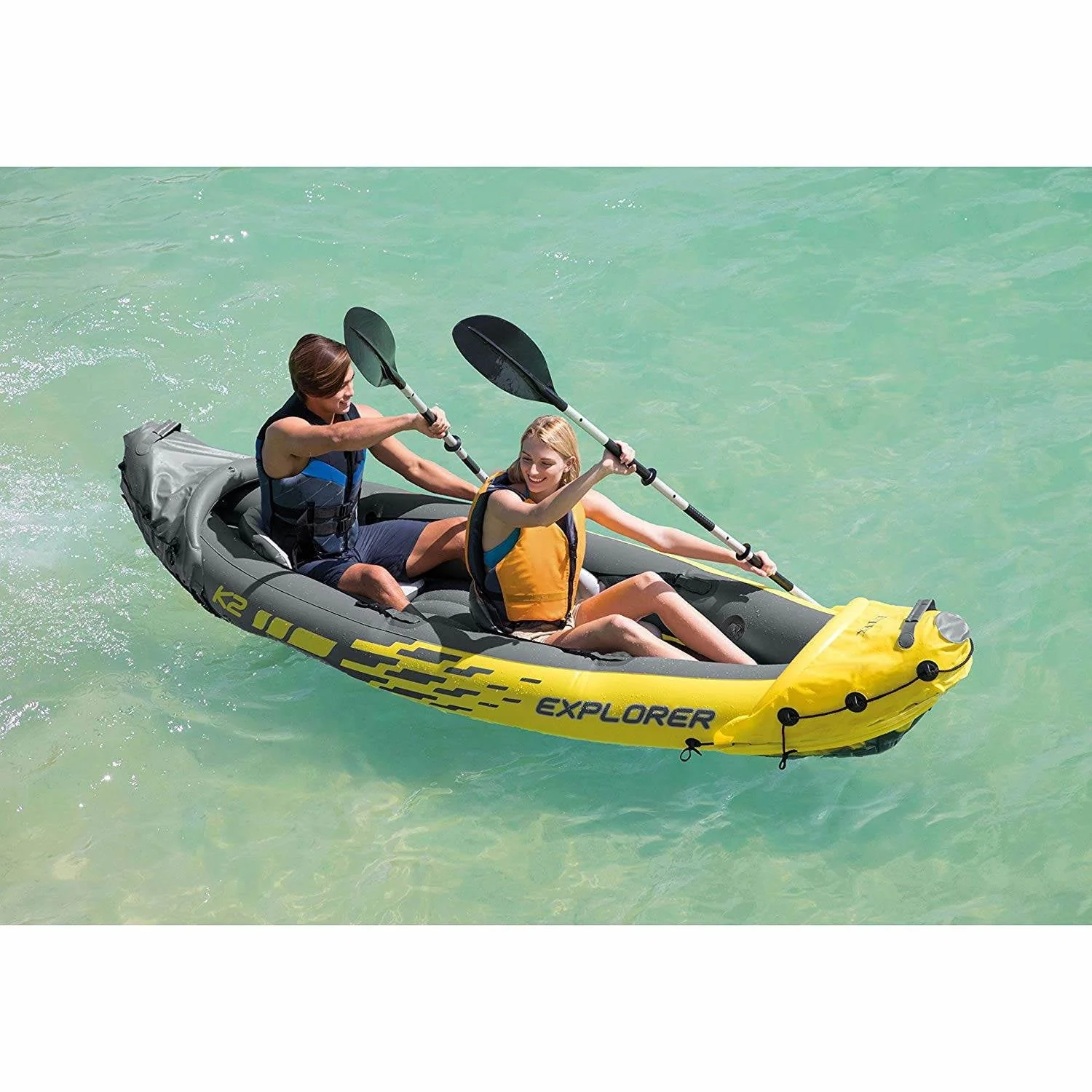 2 Person Inflatable Kayak with Oars, Pump 1 Person Inflatable Kayak Image 5