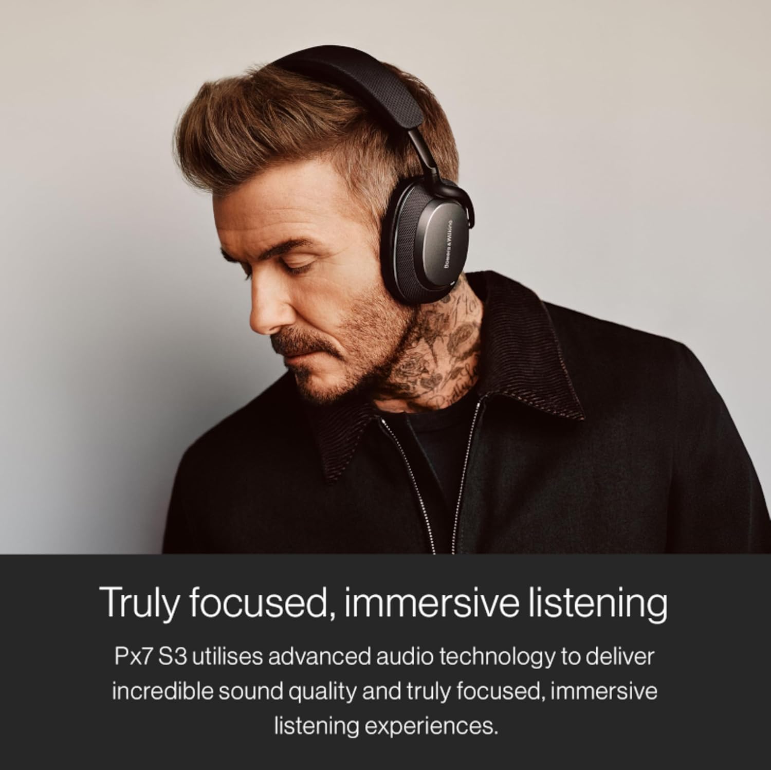 Bowers & Wilkins Px7 S3 Wireless Headphones Over Ear Noise Cancelling  Active Noise Cancelling & Transparency Mode  Hi-Res Sound  Bluetooth  30-Hr Playtime  Quick Charge  Anthracite Black