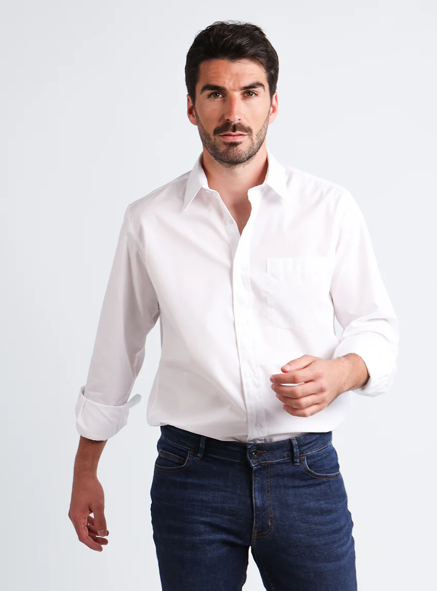 Chemise homme  classique en coton blanc