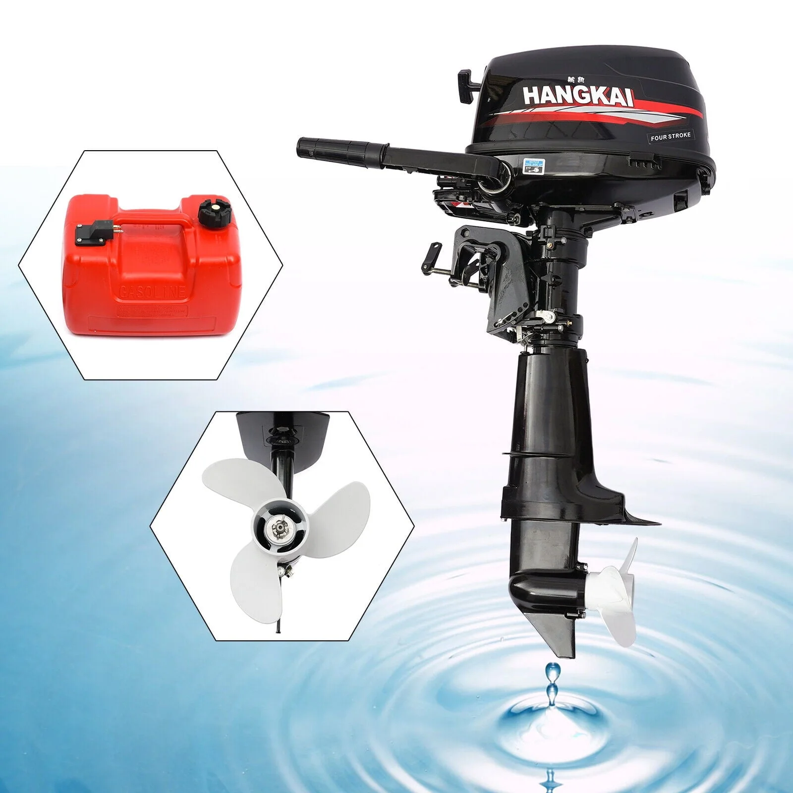 4Stroke 6 5HP Outboard Motor Marine Boat Engine Water Cooling CDI System 6 5HP 4 Stroke Outboard Motor Tiller control Boat Engine Water Cooling 123CC 4 Stroke 6 5HP Outboard Motor Boat Marine Engine Image 4