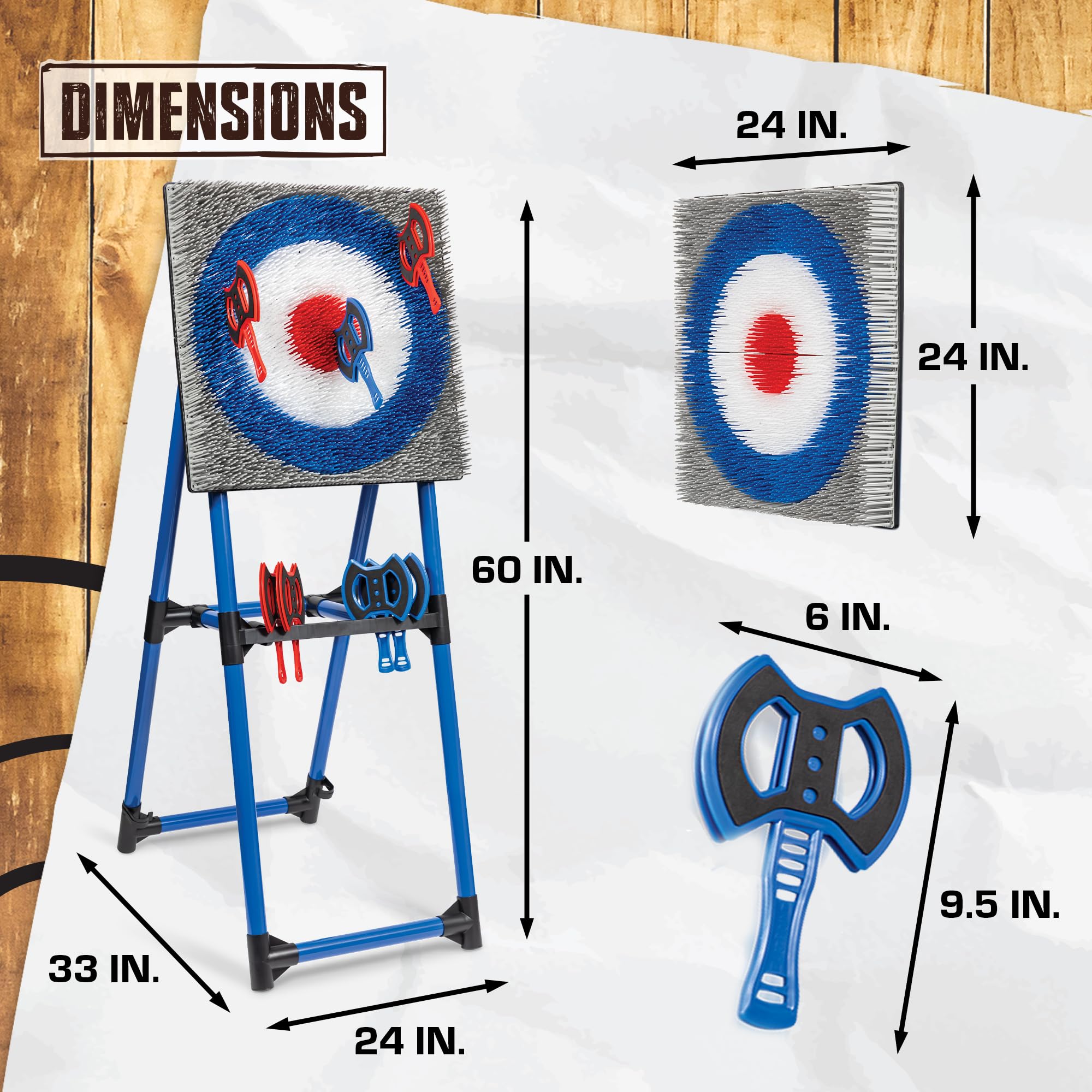 Jeu de lancer de haches EastPoint Deluxe avec cadre en acier