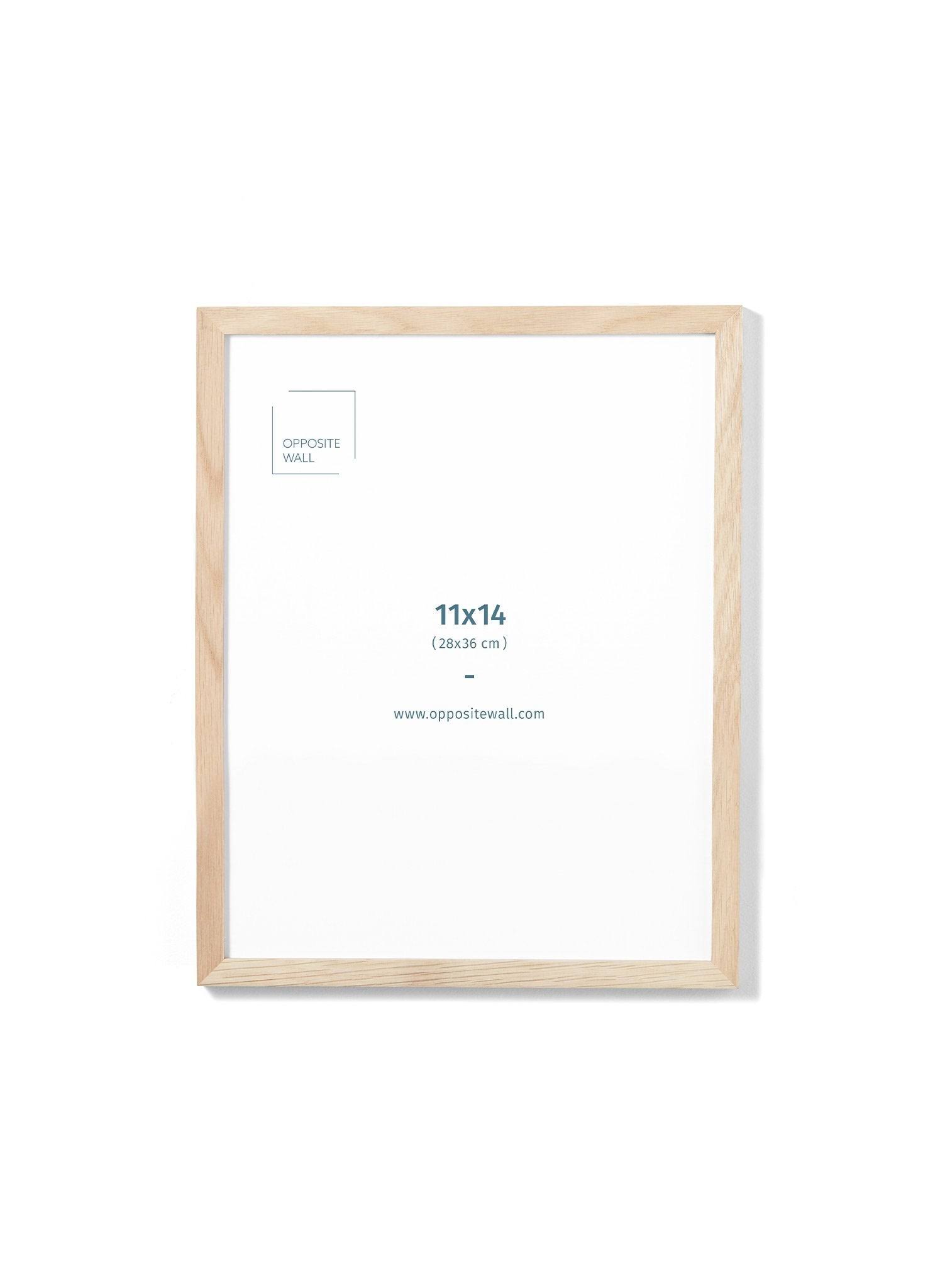 Opposite Wall (11x14 in 28x36 cm) Natural Solid Oak Wood Picture Frame Poster Frame Wall Photo Frame
