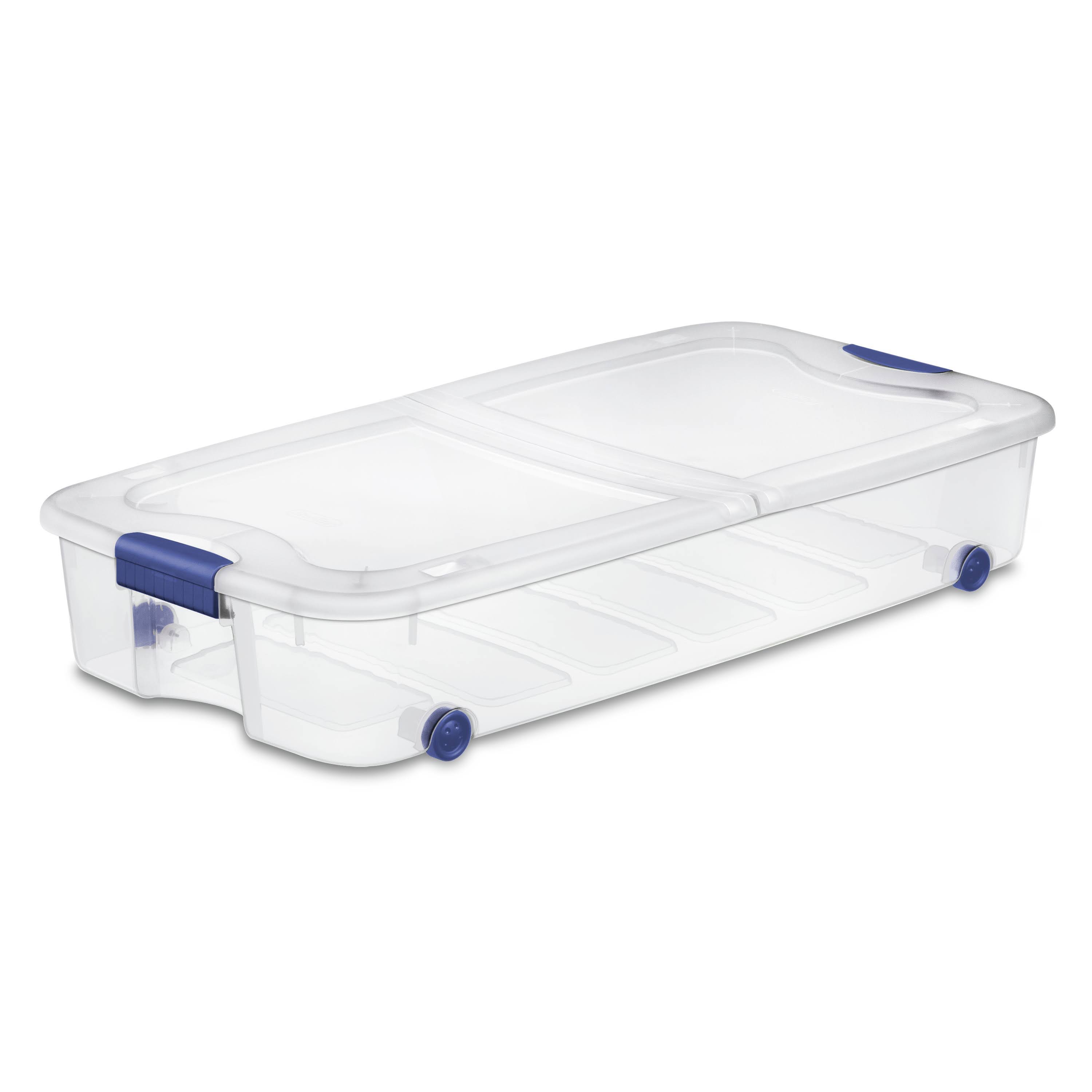 Sterilite Plastic 66 Qt. Ultra Storage Box Stadium Blue Set of 4