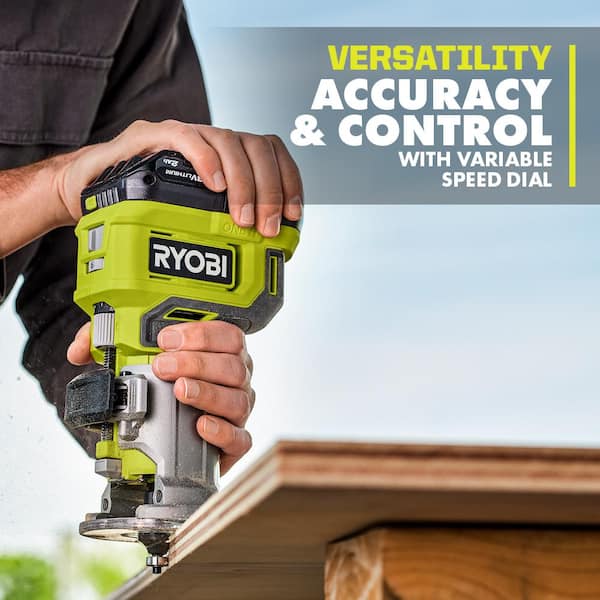 ONE+ 18V Cordless 2 Tool Combo Kit with Compact Fixed Base Router and 5 in Random Orbit Sander (Tools Only) Image 5