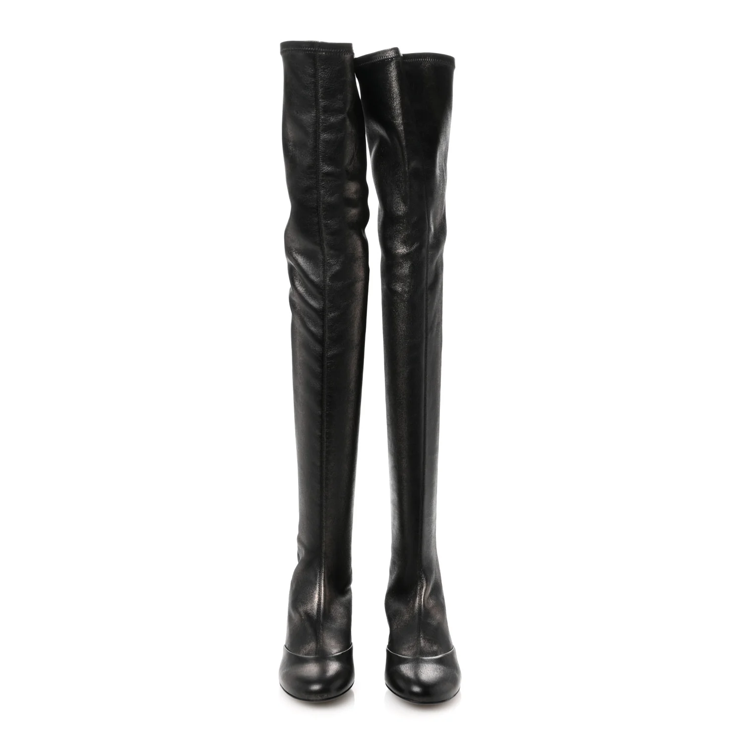 Metallic Lambskin Star Fantasy High Boots 36.5 Dark Grey