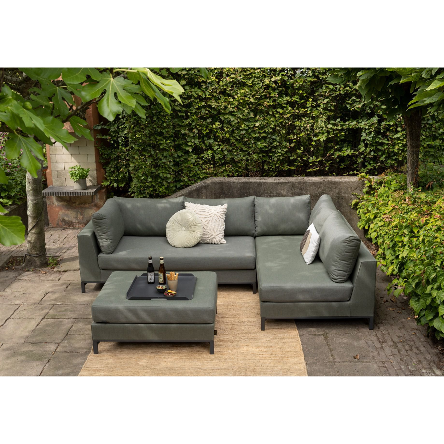 WOOOD Sicilië Loungeset All Weather - Rechts - Groen