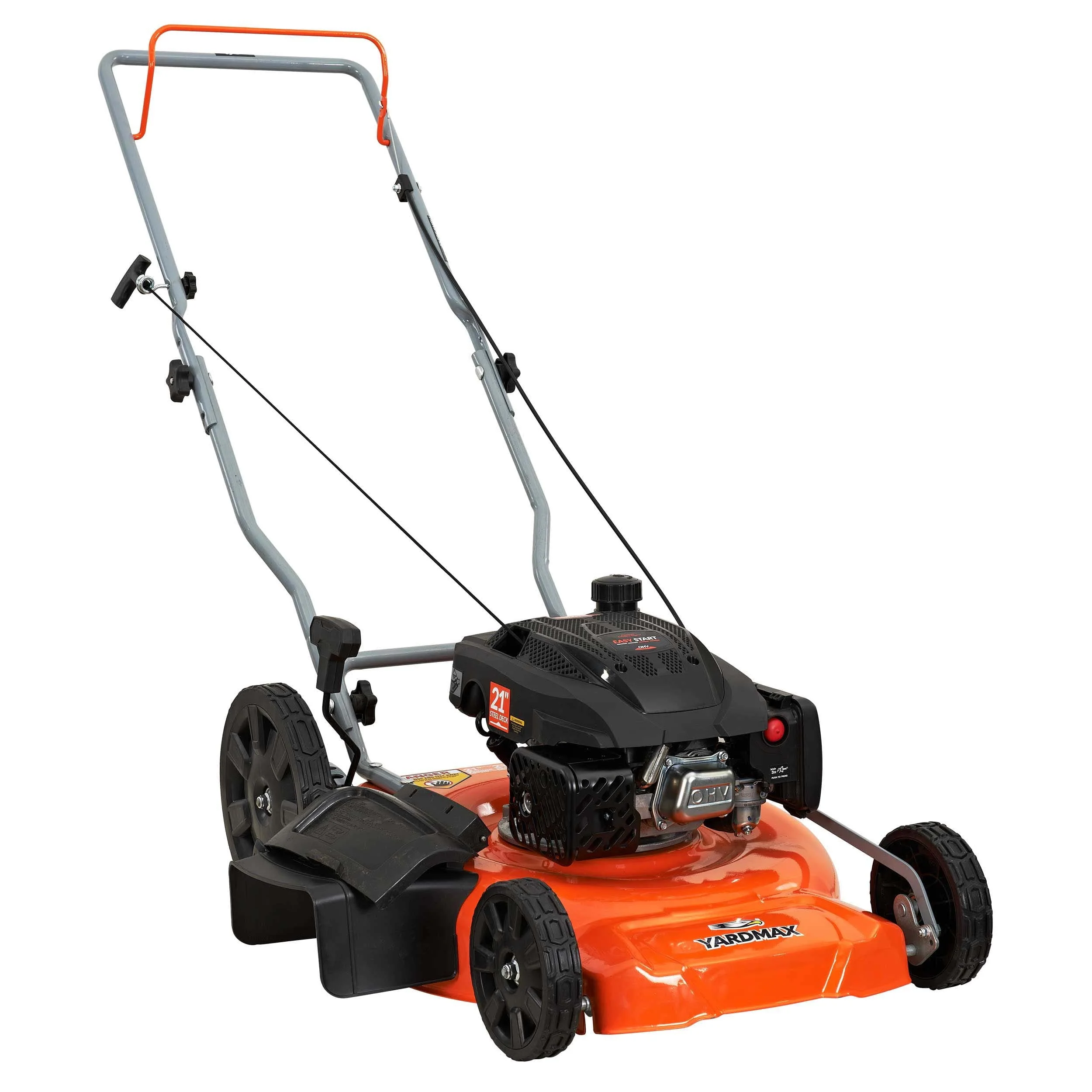 21 in 170cc 2 in 1 Gas Walk Behind Push Lawn Mower with High Rear Wheels