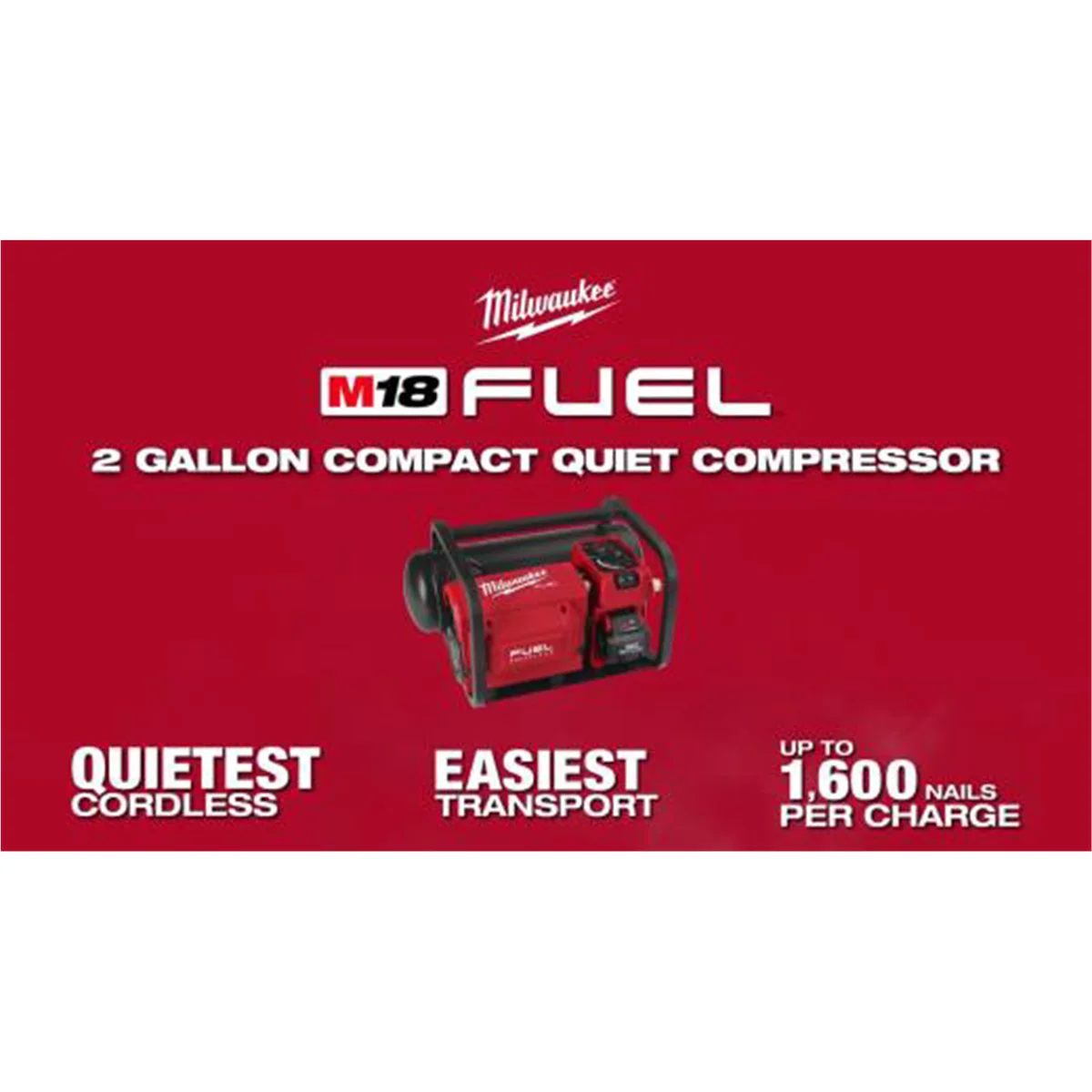 M18 FUEL 2 Gallon Compact Quiet Compressor Image 4