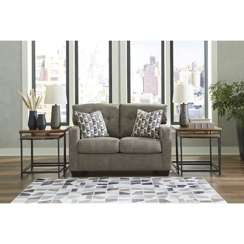 Tufted Loveseat with Polyester Upholstery