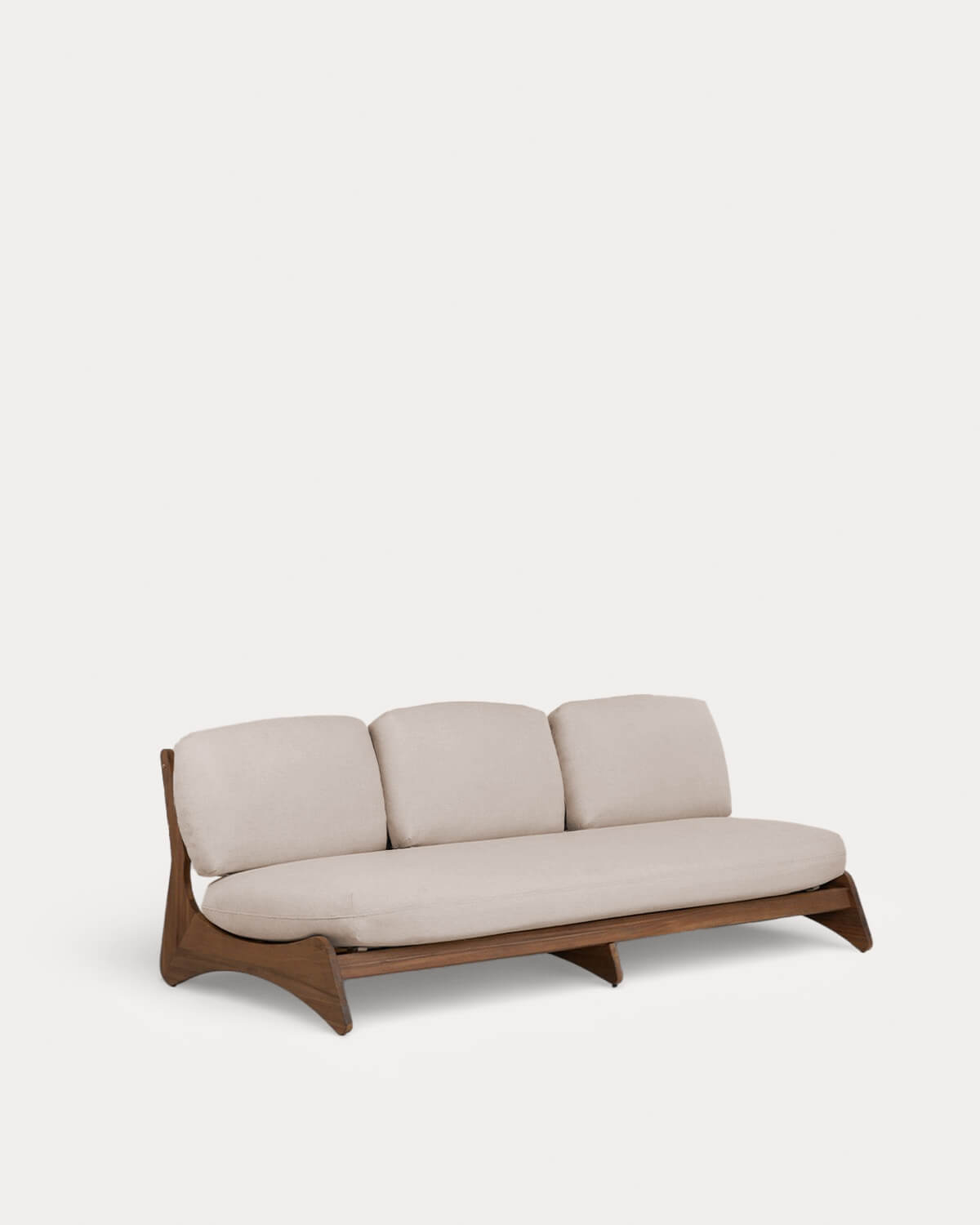 Lorent - Sofá 3 Plazas de Jardín de Madera de Acacia y Tela Lorent