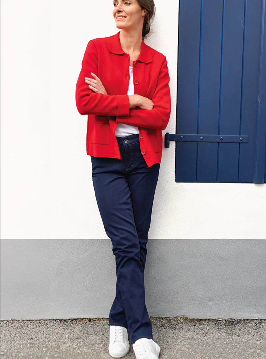 Jean femme taille haute bleu indigo